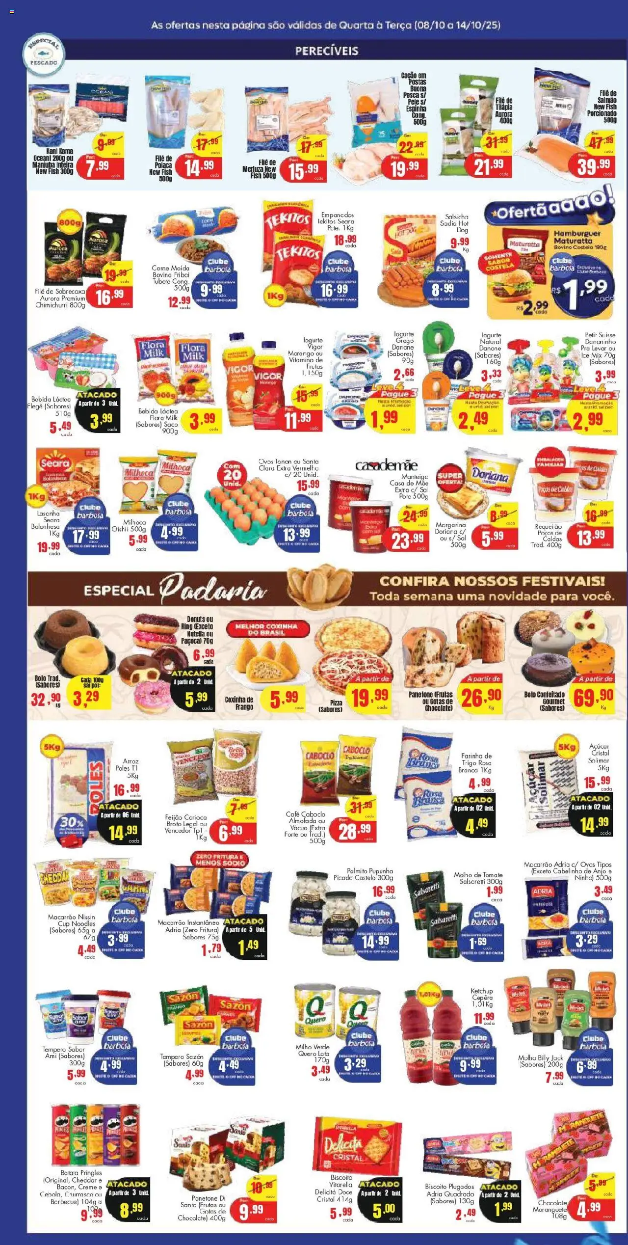 Barbosa Supermercados Folheto - válido de 08.10.2025 | Página: 3 | Produtos: Biscoito, Ovos, Ketchup, Frango