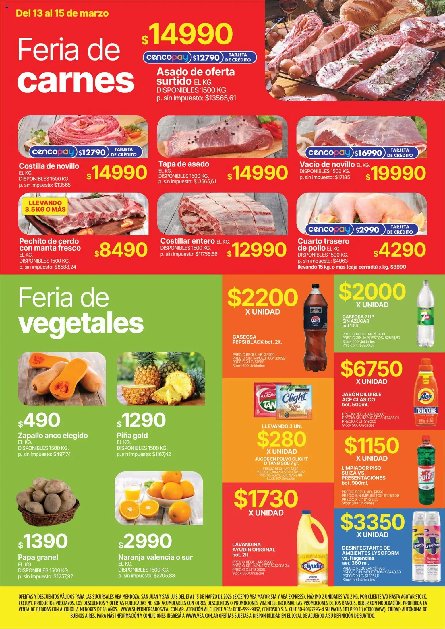 Vea - Ofertas fds Cuyo │ válido desde el 13.03.2026 | Página: 3 | Productos: Caja, Manzana, Cerdo, Piña