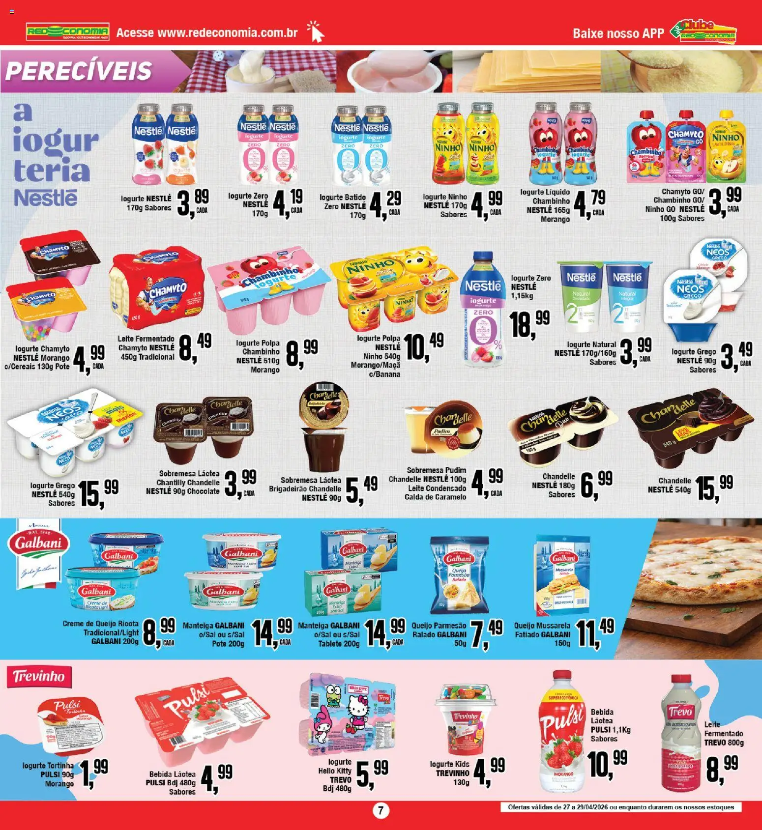 RedEconomia Folheto - válido de 27.04.2026 | Página: 7 | Produtos: Iogurte, Chocolate, Bebida, Leite condensado