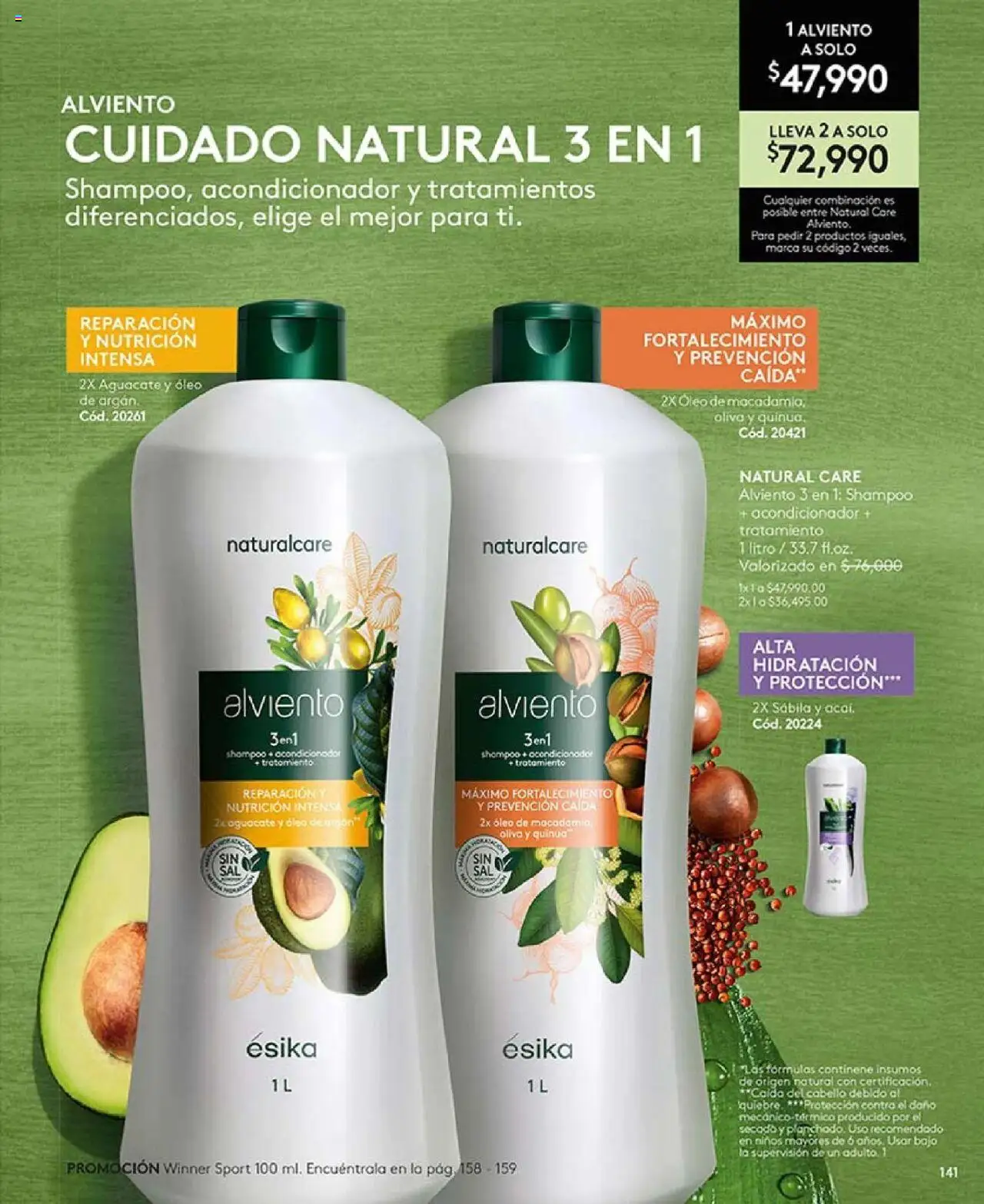 Ésika revista - valida desde el 29.07.2025 | Página: 141 | Productos: Aguacate, Shampoo, Combinación, Oliva