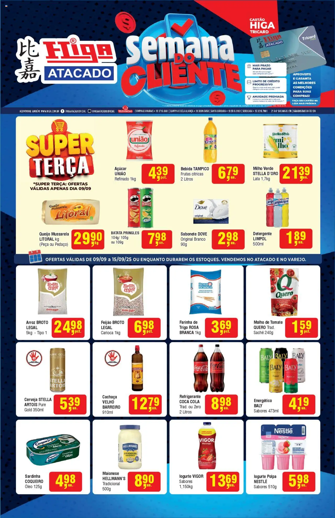 Higa Atacado Folheto - válido de 09.09.2025 | Página: 1 | Produtos: Cerveja, Sabonete, Açúcar, Dove