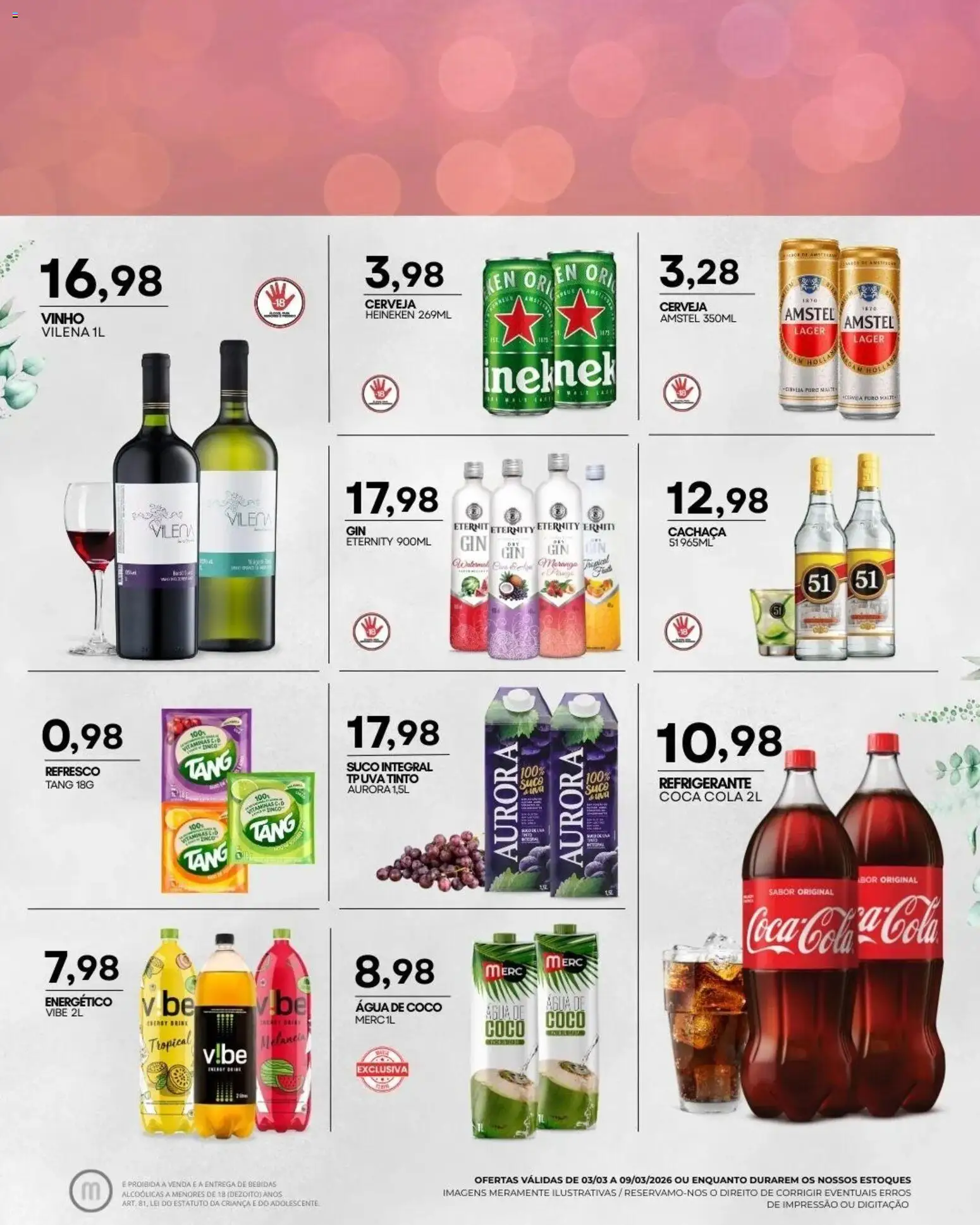 Mercadão Atacadista Folheto - válido de 03.03.2026 | Página: 10 | Produtos: Melancia, Cola, Suco, Refrigerante