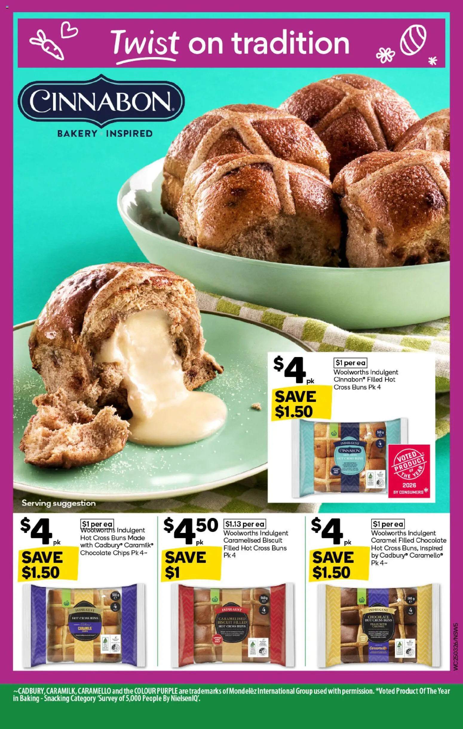 Woolworths catalogue - valid from 25.03.2026 | Page: 5 | Products: Chocolate, Chips, Bakery