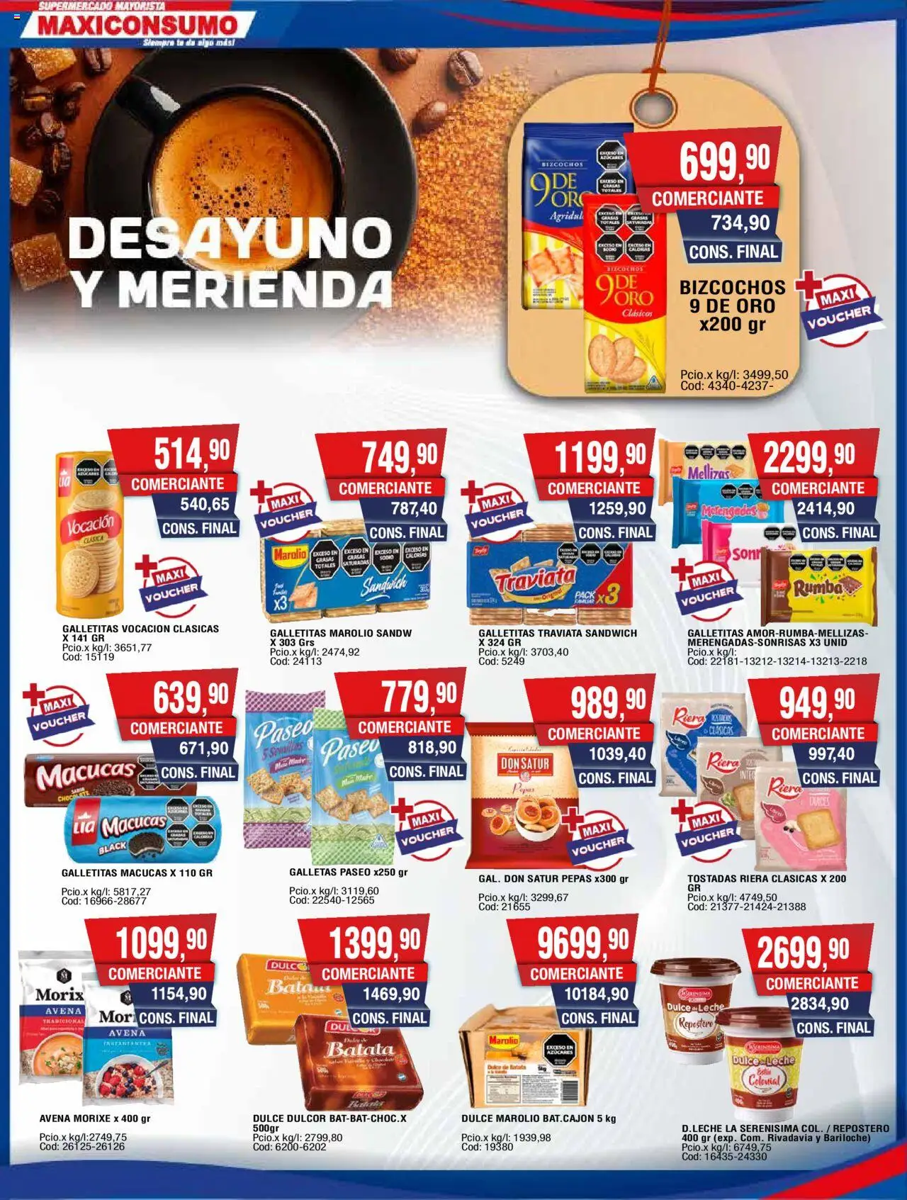 Maxiconsumo ofertas │ válido desde el 15.09.2025 | Página: 8 | Productos: Batata, Avena, Bizcochos, Galletas