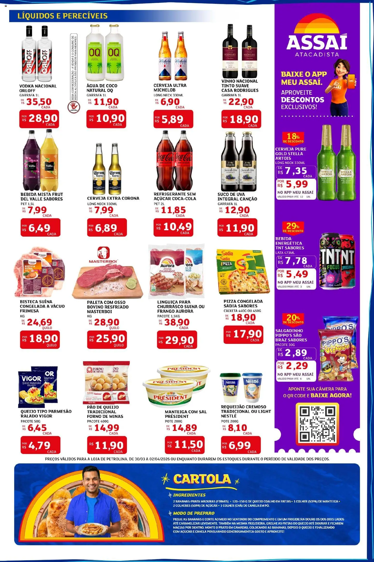 Assaí Atacadista Folheto - válido de 30.03.2026 | Página: 3 | Produtos: Forno, Suco, Parmesão, Bebida
