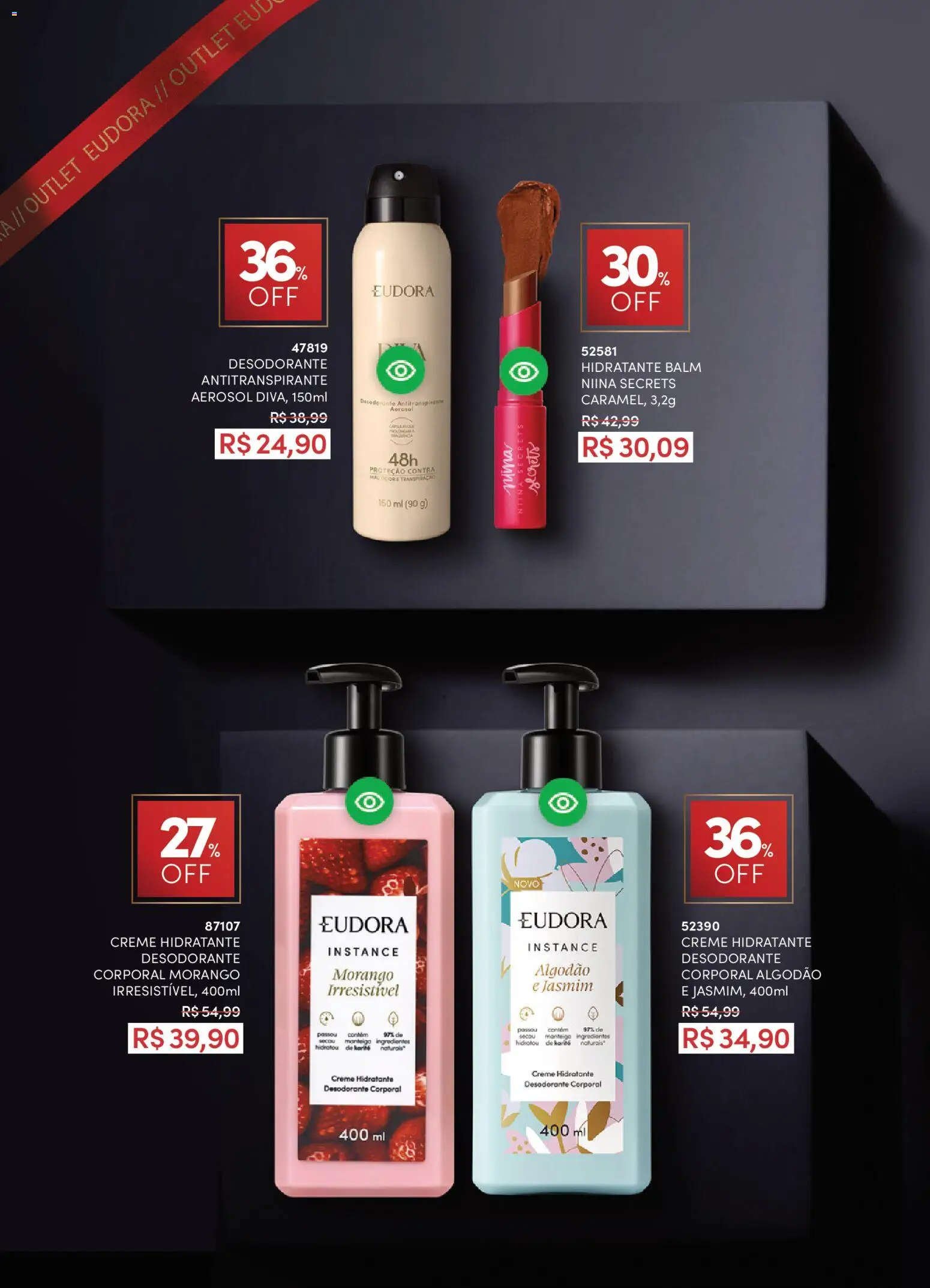 Eudora Folheto - válido de 17.12.2025 | Página: 27 | Produtos: Desodorante, Manteiga, Creme, Algodão