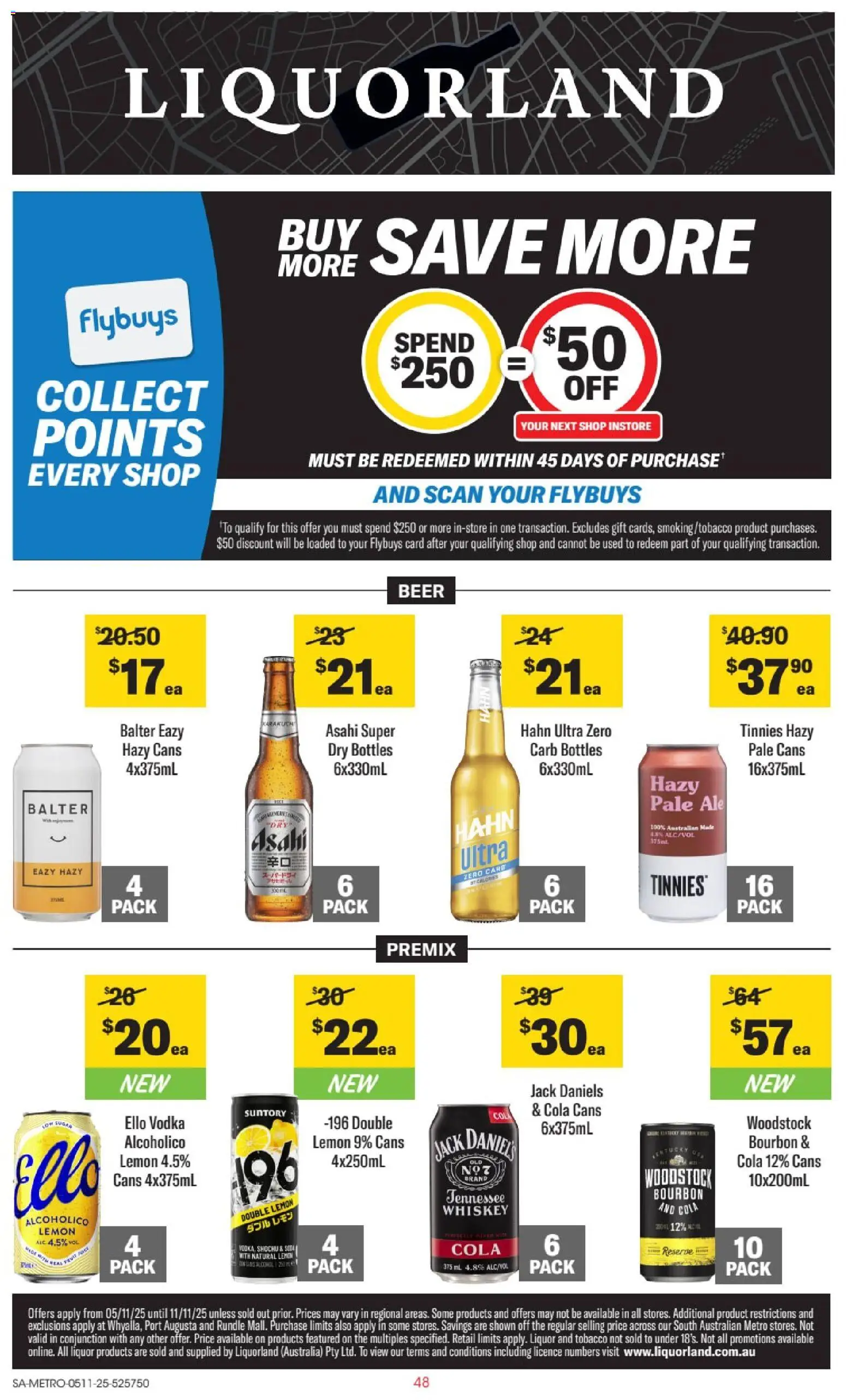 Liquorland catalogue - valid from 05.11.2025 | Page: 1 | Products: Beer, Bourbon, Vodka, Lemon