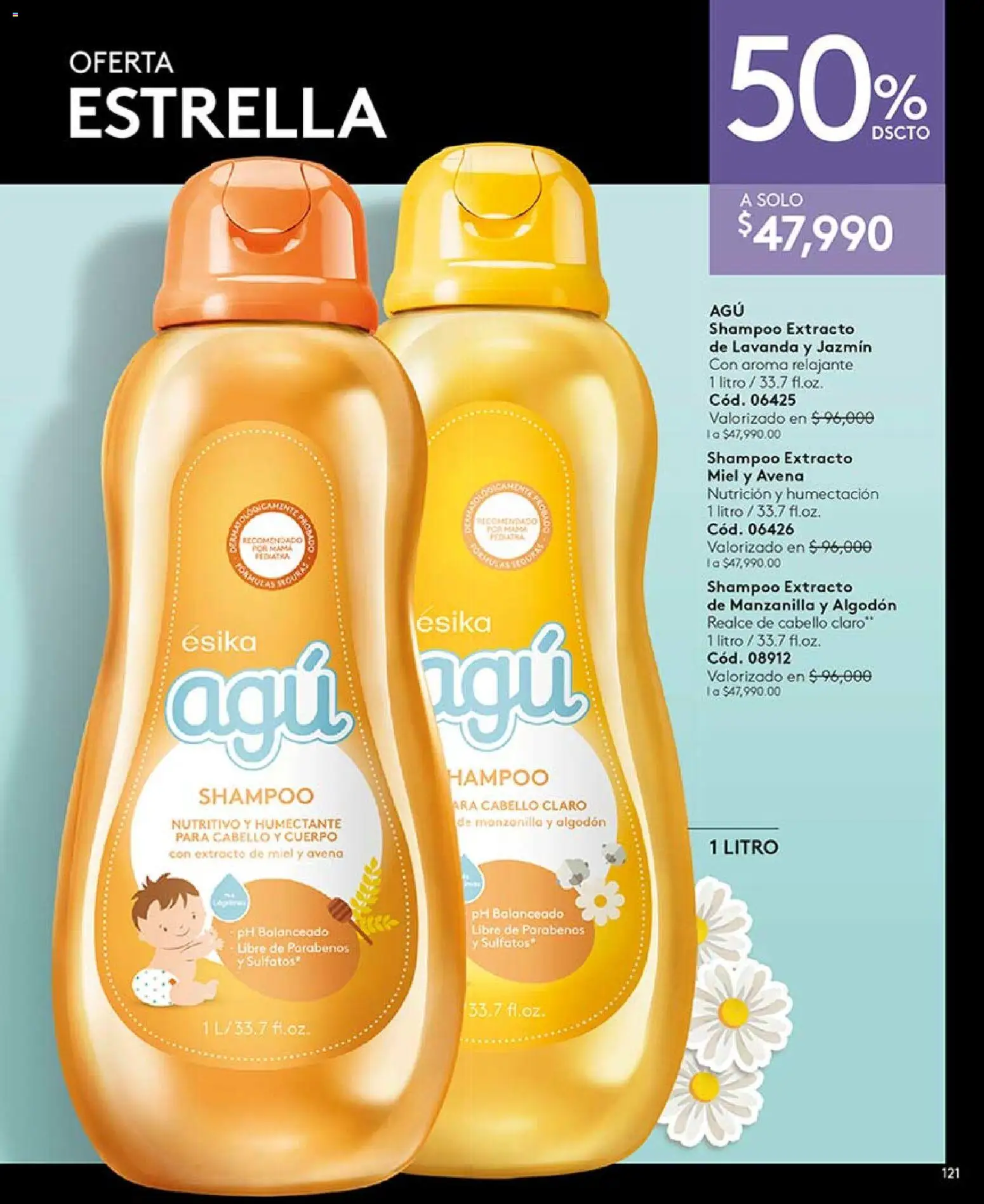 Ésika revista - valida desde el 15.04.2026 | Página: 121 | Productos: Algodón, Avena, Shampoo