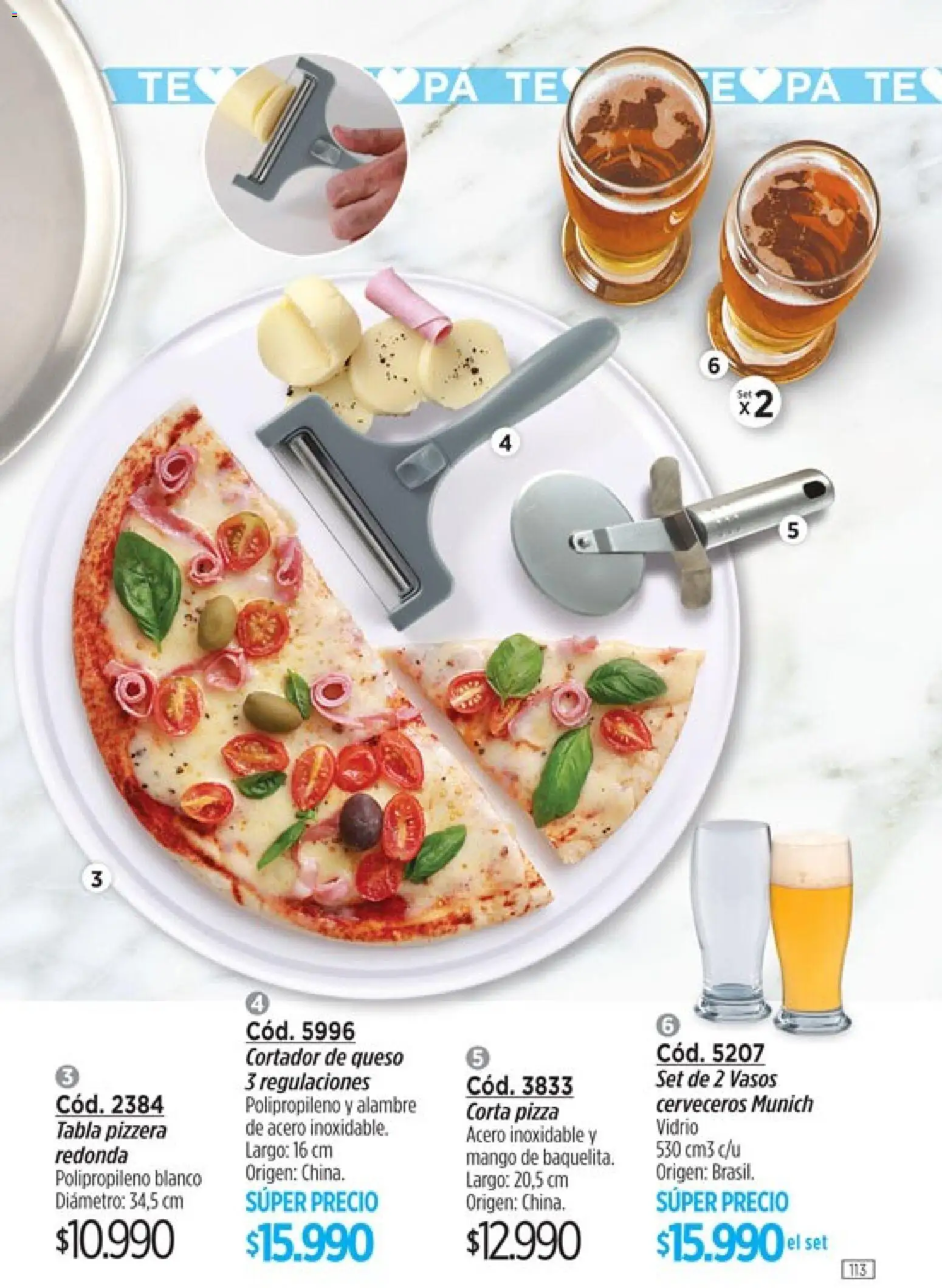 Amodil - Campaña 8 │ válido desde el 08.04.2026 | Página: 113 | Productos: Cortador, Queso, Té, Vasos