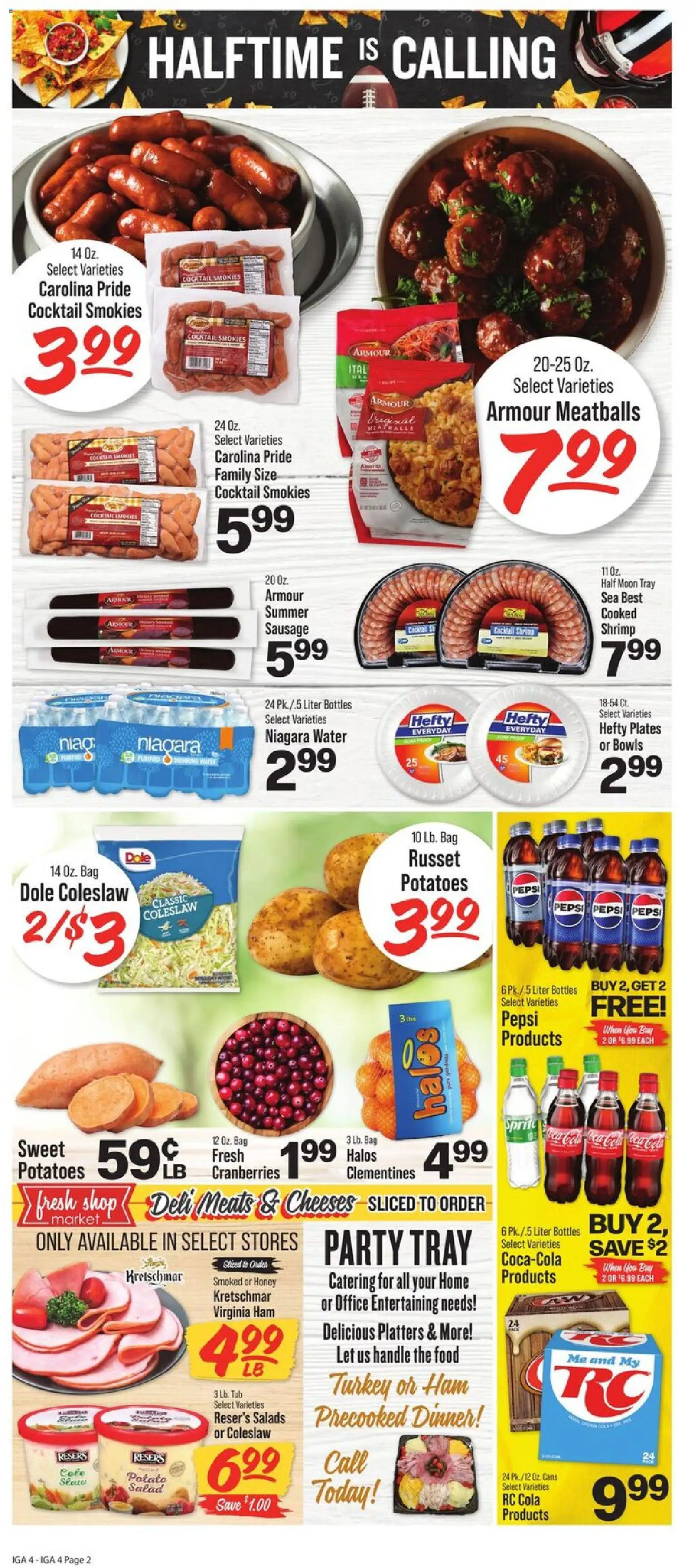 IGA Weekly Ad - valid from 28.11.2025 | Page: 2 | Products: Ham, Water, Sausage, Bag