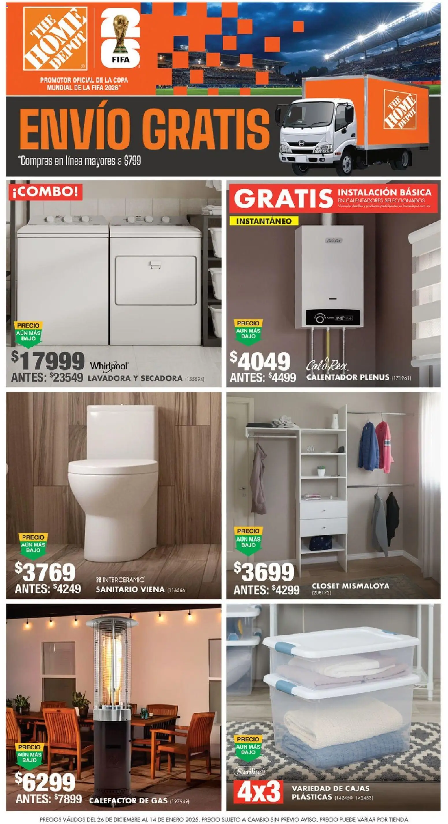 Nuevas ofertas de Home Depot válidas en toda la República Mexicana desde el 26.12.2025. ¡Encuentra las mejores ofertas en Home Depot catálogo ! | Página: 1 | Productos: Secadora, Lavadora, Calefactor