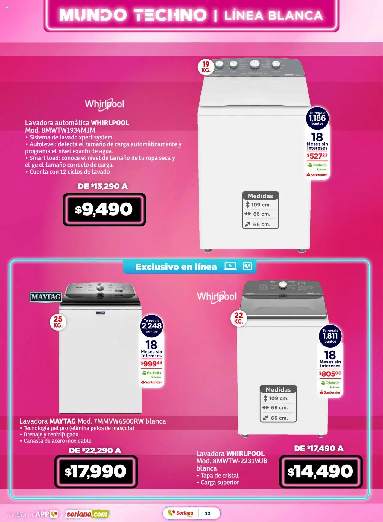Nuevas ofertas de Soriana válidas en toda la República Mexicana desde el 28.08.2025. ¡Encuentra las mejores ofertas en Soriana - Mundo Techno Súper Nacional! | Página: 13 | Productos: Lavadora, Ropa, Té, Canasta