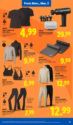 Preview of Lidl weekly ads valid from 25.02.2026 | Page: 27 | Products: Oil, Hoodie, Jacket, Pants