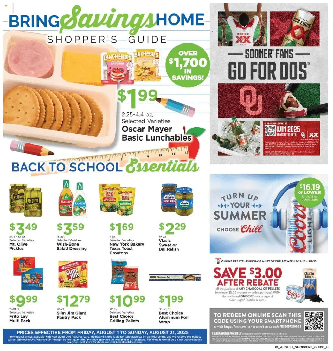 Homeland Bring Savings Home Shopper's Guide - valid from 01.08.2025 | Page: 1 | Products: Bakery, Salad, Dill, Smartphone