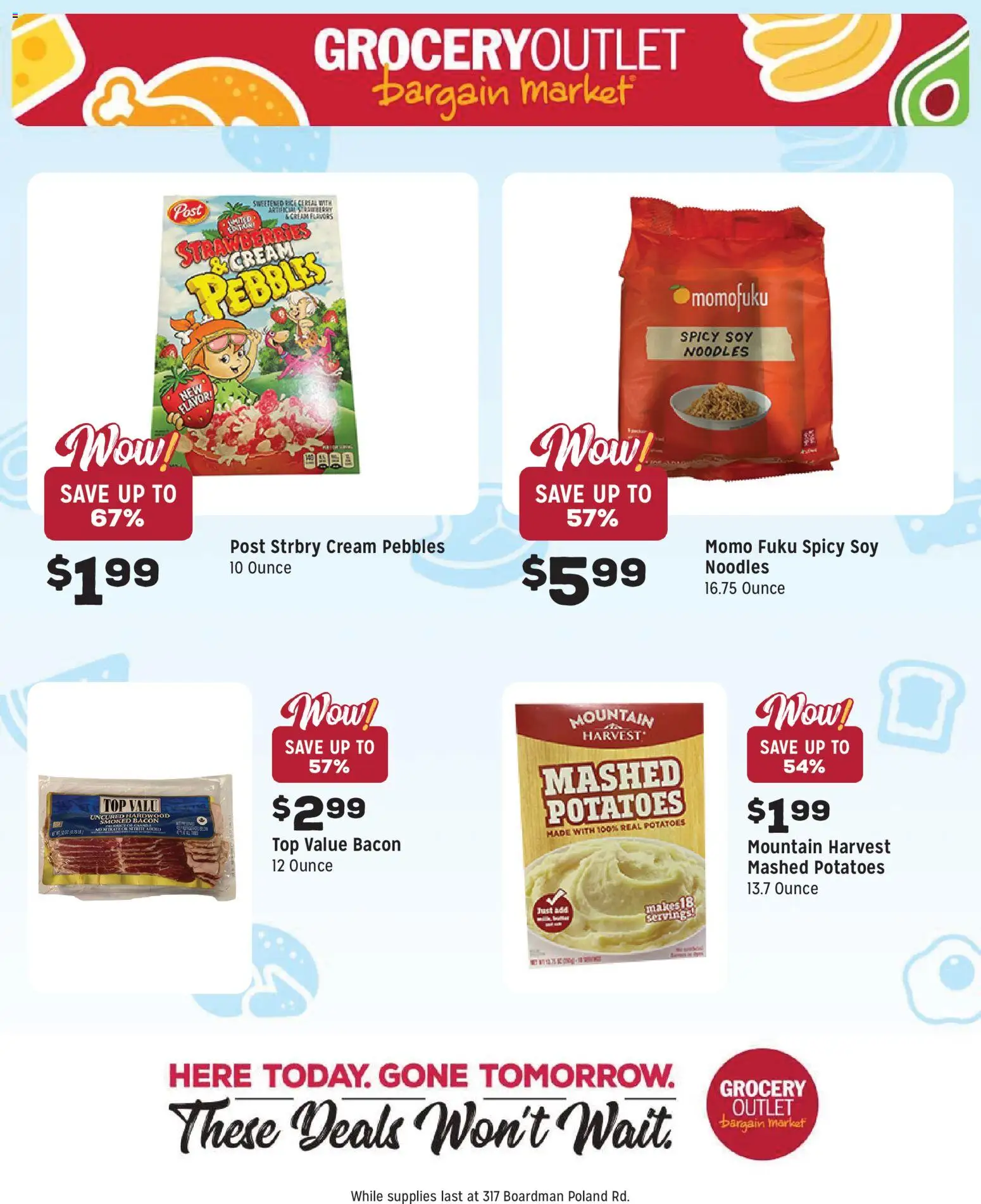 Grocery Outlet Weekly Ad - OH - valid from 11.02.2026 | Page: 9 | Products: Noodles, Strawberries, Cream, Potatoes