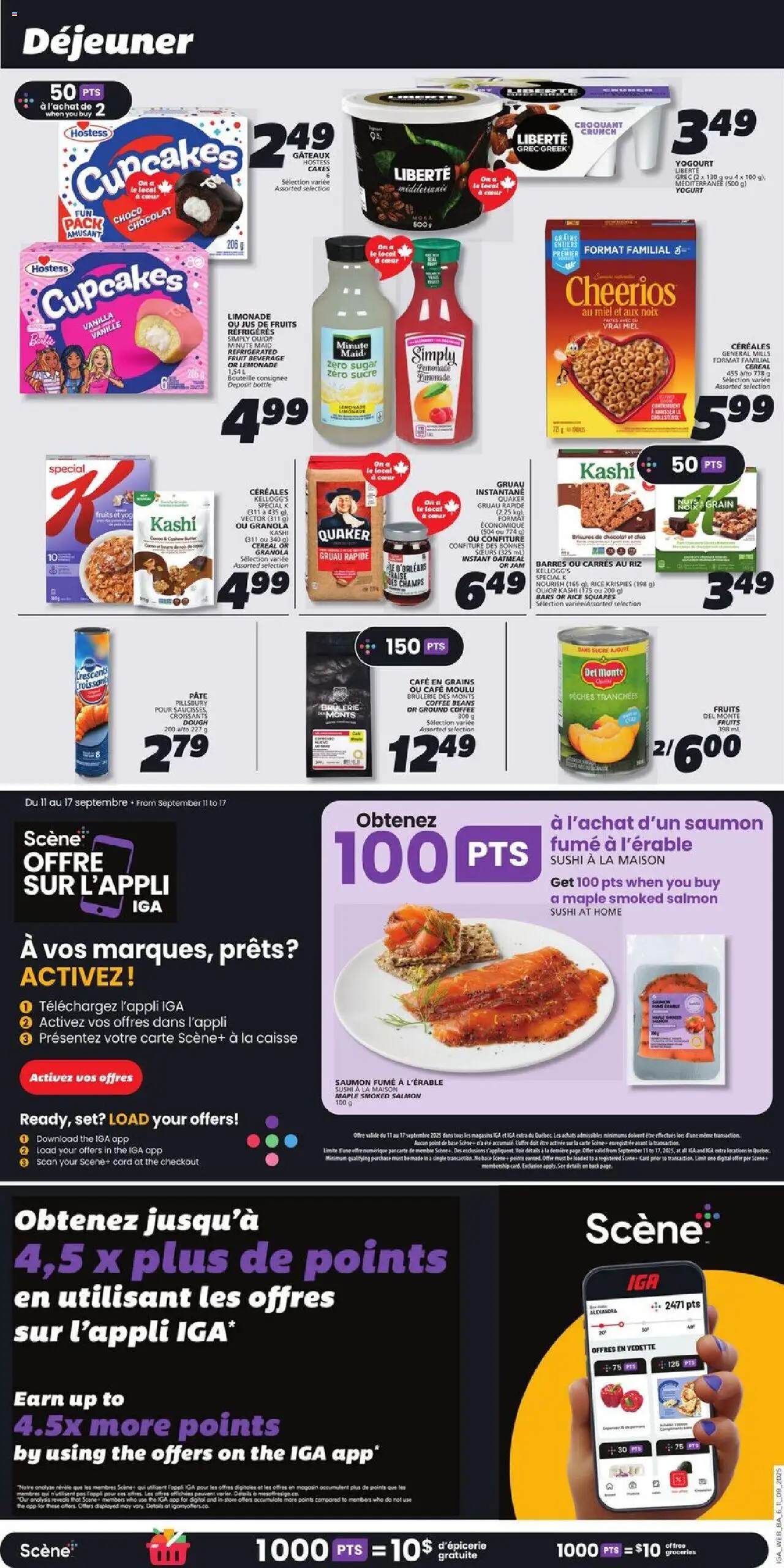 IGA flyer valid from 11.09.2025 | Page: 10 | Products: Rice, Yogurt, Coffee