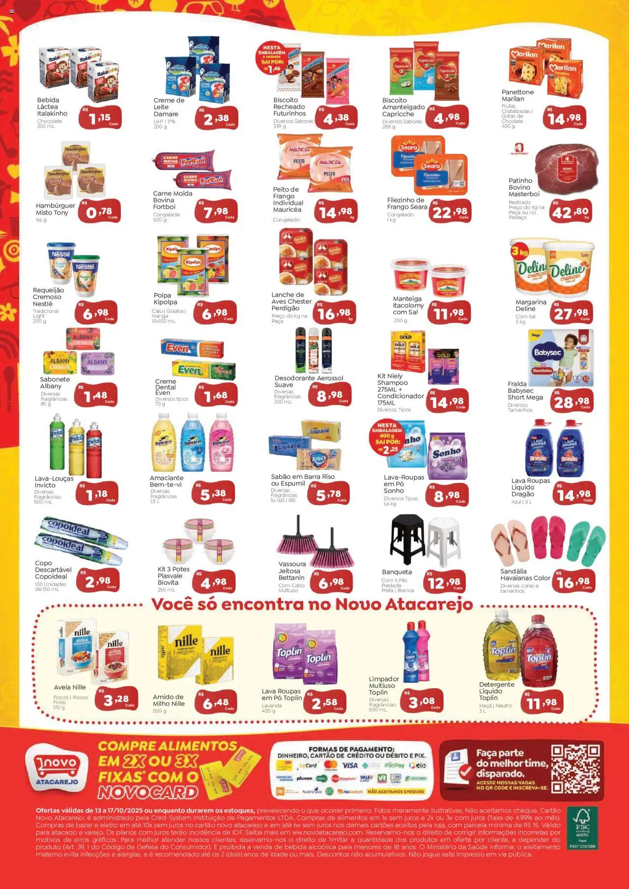 Novo Atacarejo Folheto - válido de 13.10.2025 | Página: 2 | Produtos: Sabão, Hambúrguer, Sal, Margarina
