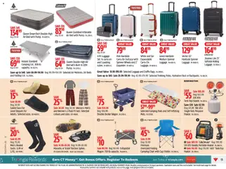Preview of Canadian Tire weekly flyer from shop Canadian Tire valid from 23.10.2025 | Page: 13 | Products: Slippers, Suitcase, Bed, Chair