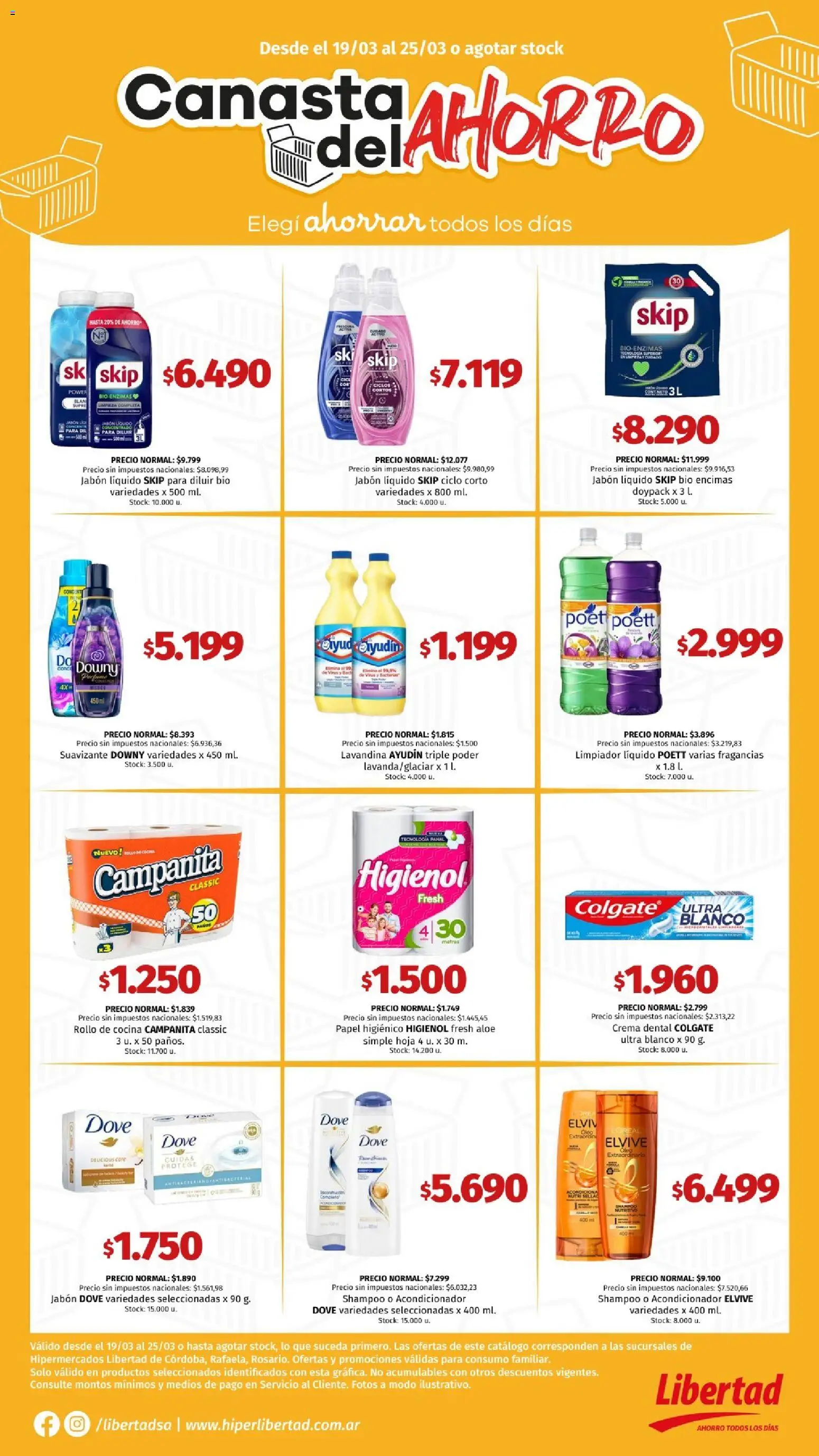 Hipermercado Libertad - Canasta CENTRO  │ válido desde el 19.03.2026 | Página: 6 | Productos: Jabón líquido, Shampoo, Jabón, Crema