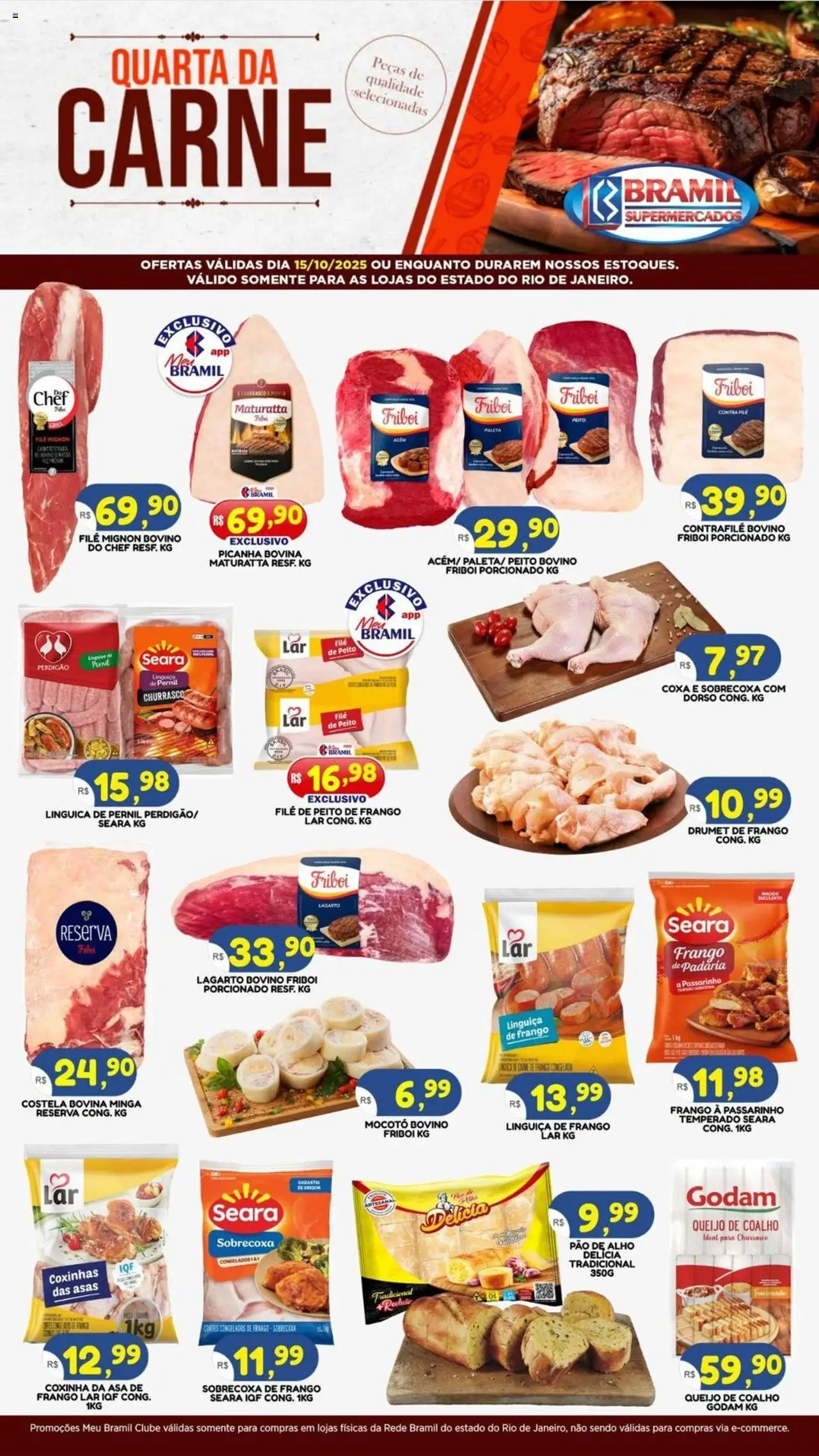 Bramil Supermercados Folheto - válido de 15.10.2025 | Página: 1 | Produtos: Alho, Pao de alho, Asa de frango, Queijo