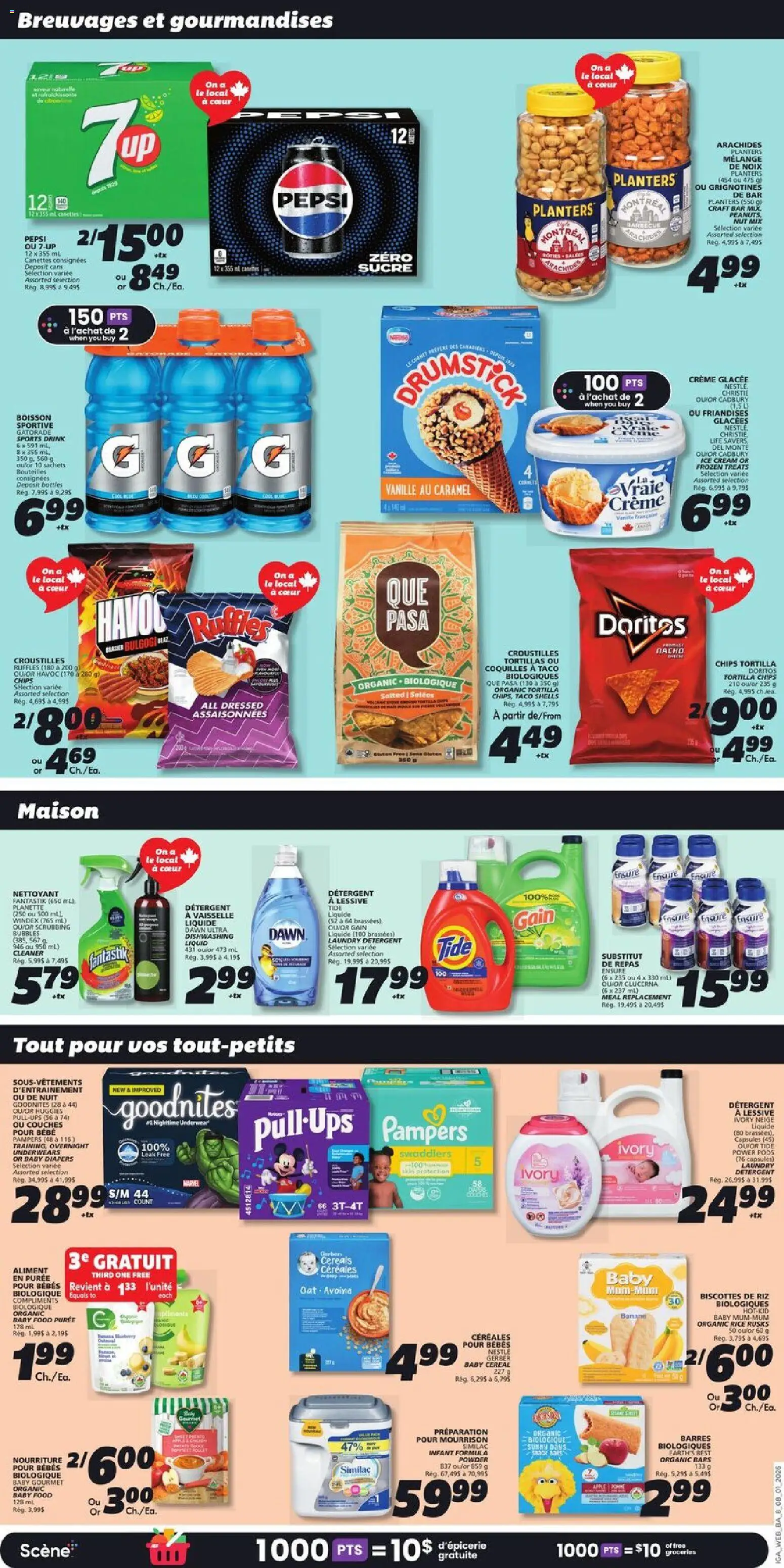 IGA flyer valid from 08.01.2026 | Page: 10 | Products: Cereals, Cream, Ice cream, Detergent