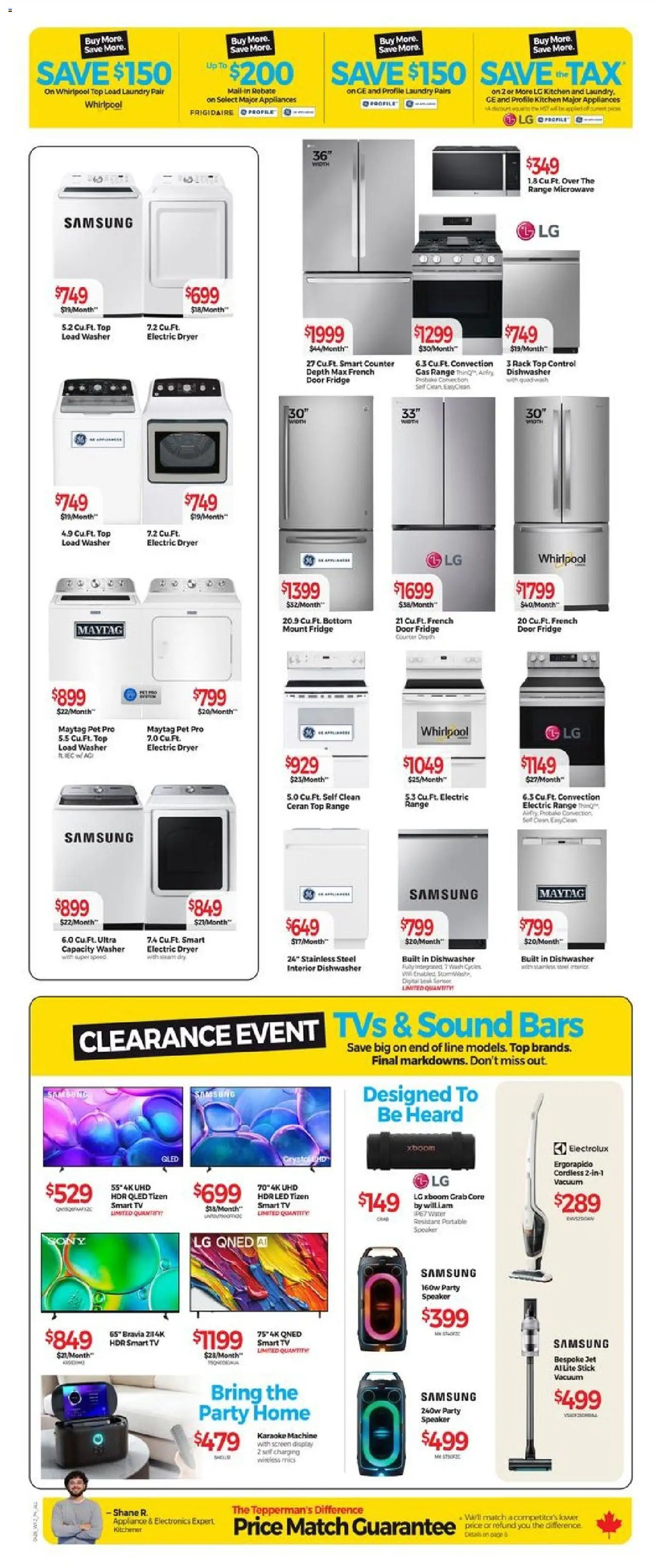 Tepperman's flyer valid from 10.04.2026 | Page: 6 | Products: Tv, Speaker, Dryer, Dishwasher