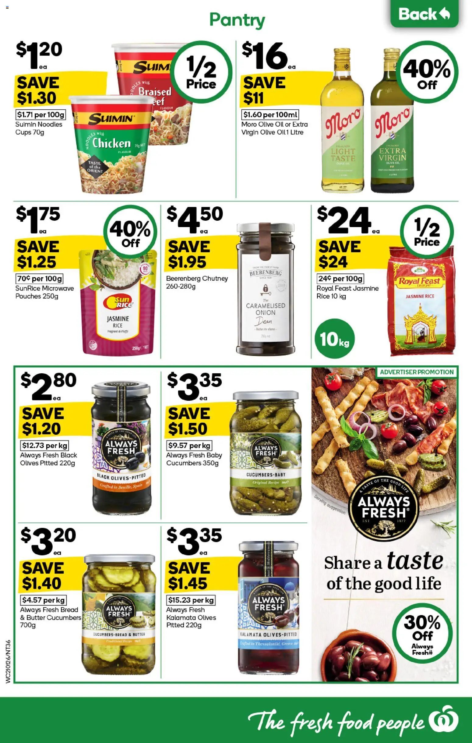 Woolworths catalogue - valid from 21.01.2026 | Page: 36 | Products: Butter, Olives, Cucumbers, Microwave