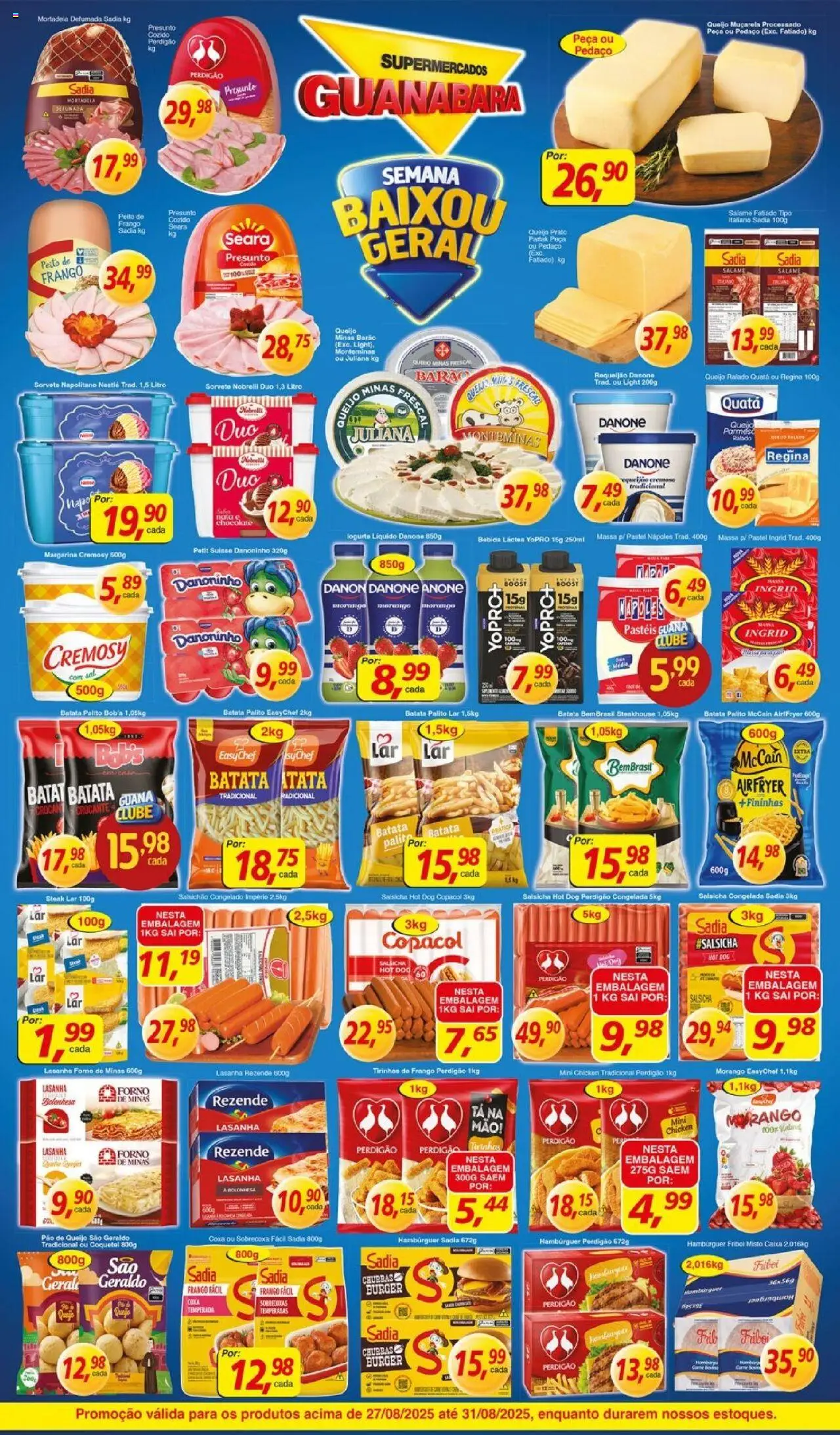 Supermercados Guanabara Folheto - válido de 27.08.2025 | Página: 8 | Produtos: Salame, Queijo ralado, Bebida, Batata