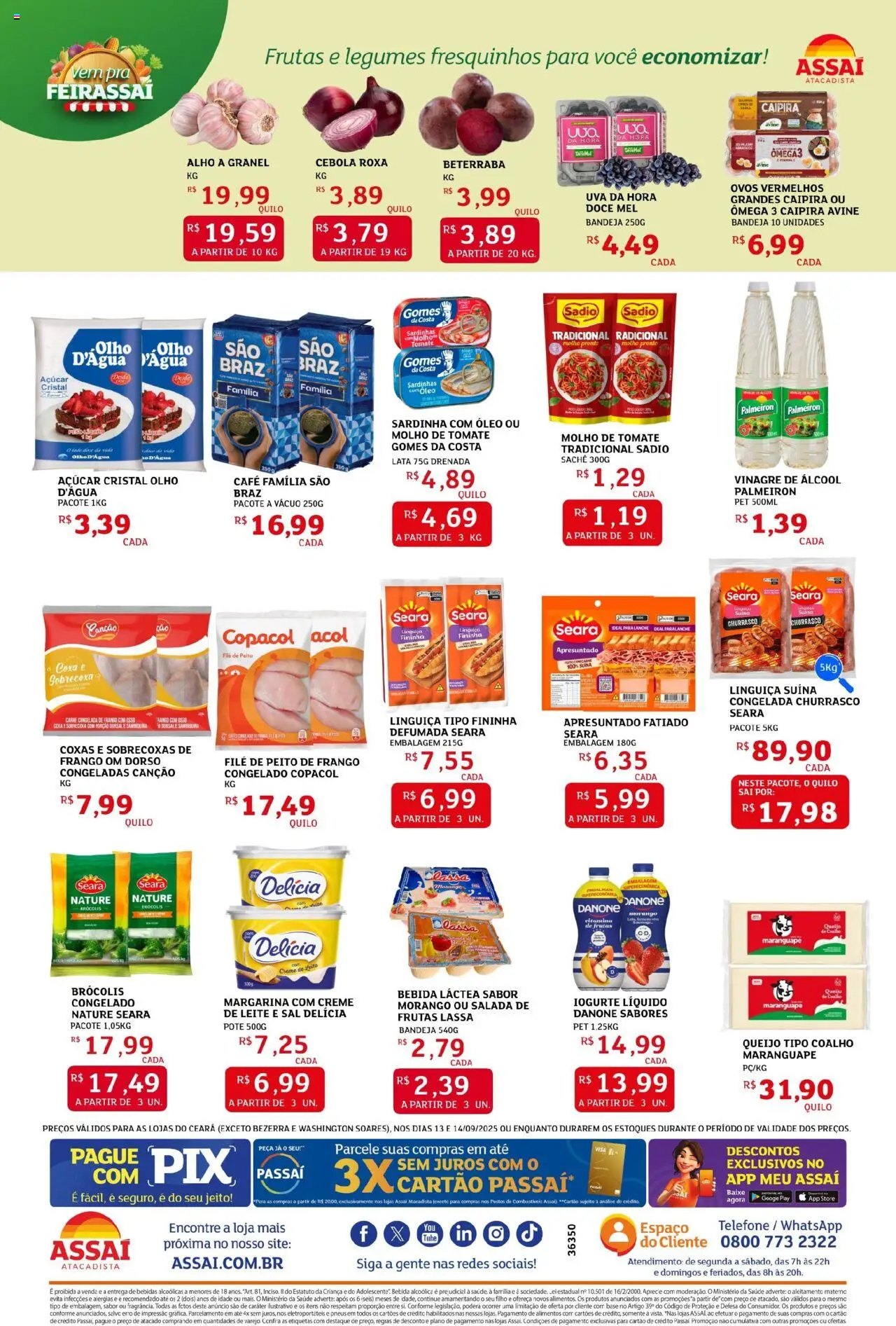 Assaí Atacadista Folheto - válido de 12.09.2025 | Página: 2 | Produtos: Alho, Café, Mel, Creme