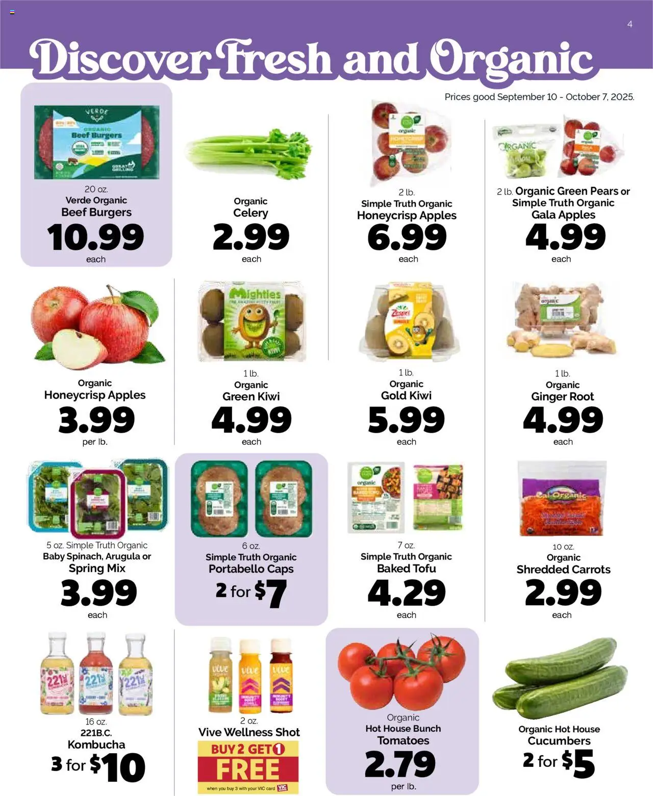 Harris Teeter Monthly Ad - valid from 10.09.2025 | Page: 4 | Products: Apples, Tomatoes, Beef, Kiwi