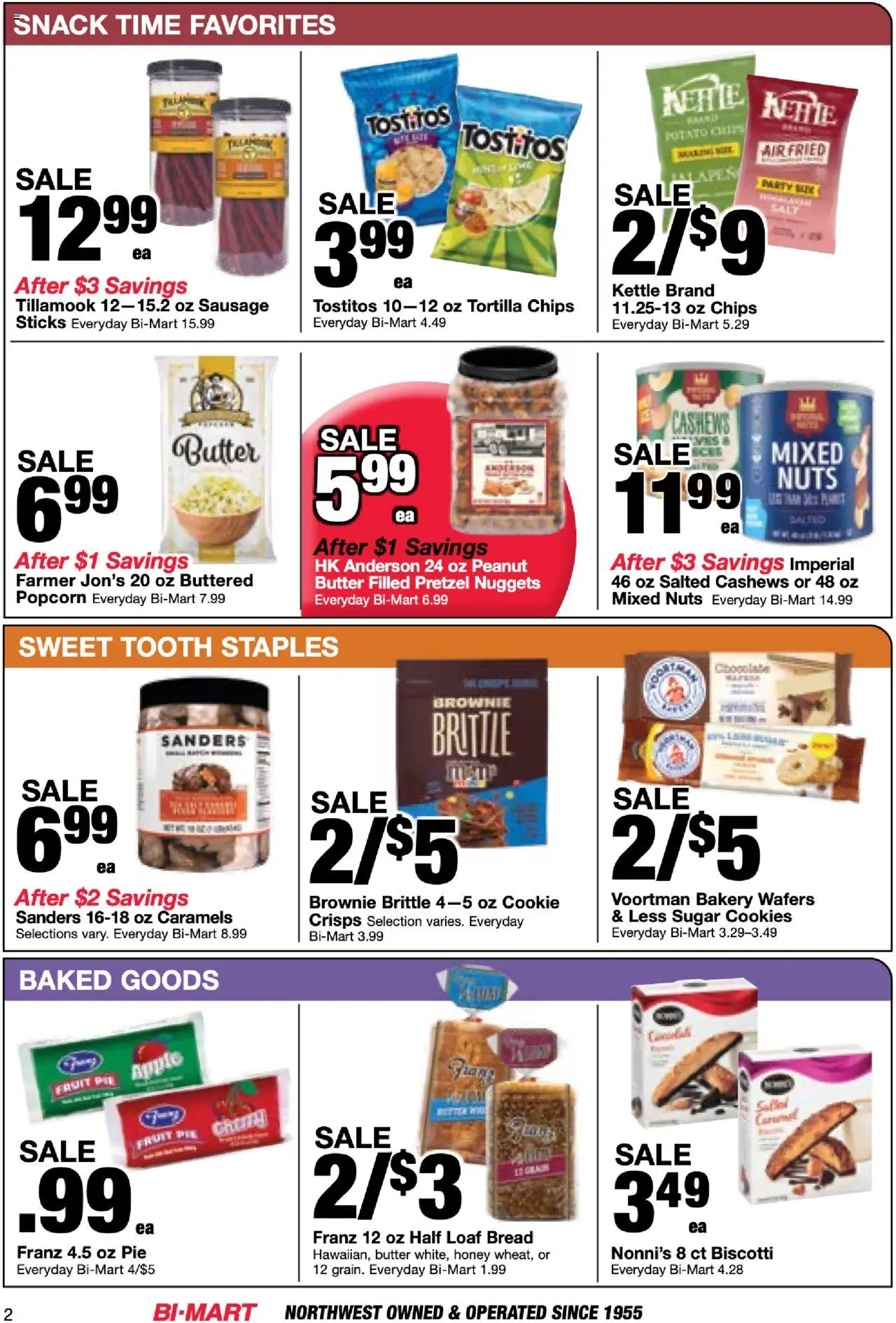 Bi-Mart Weekly Ad - valid from 14.10.2025 | Page: 2 | Products: Bakery, Bread, Nuts, Cookies