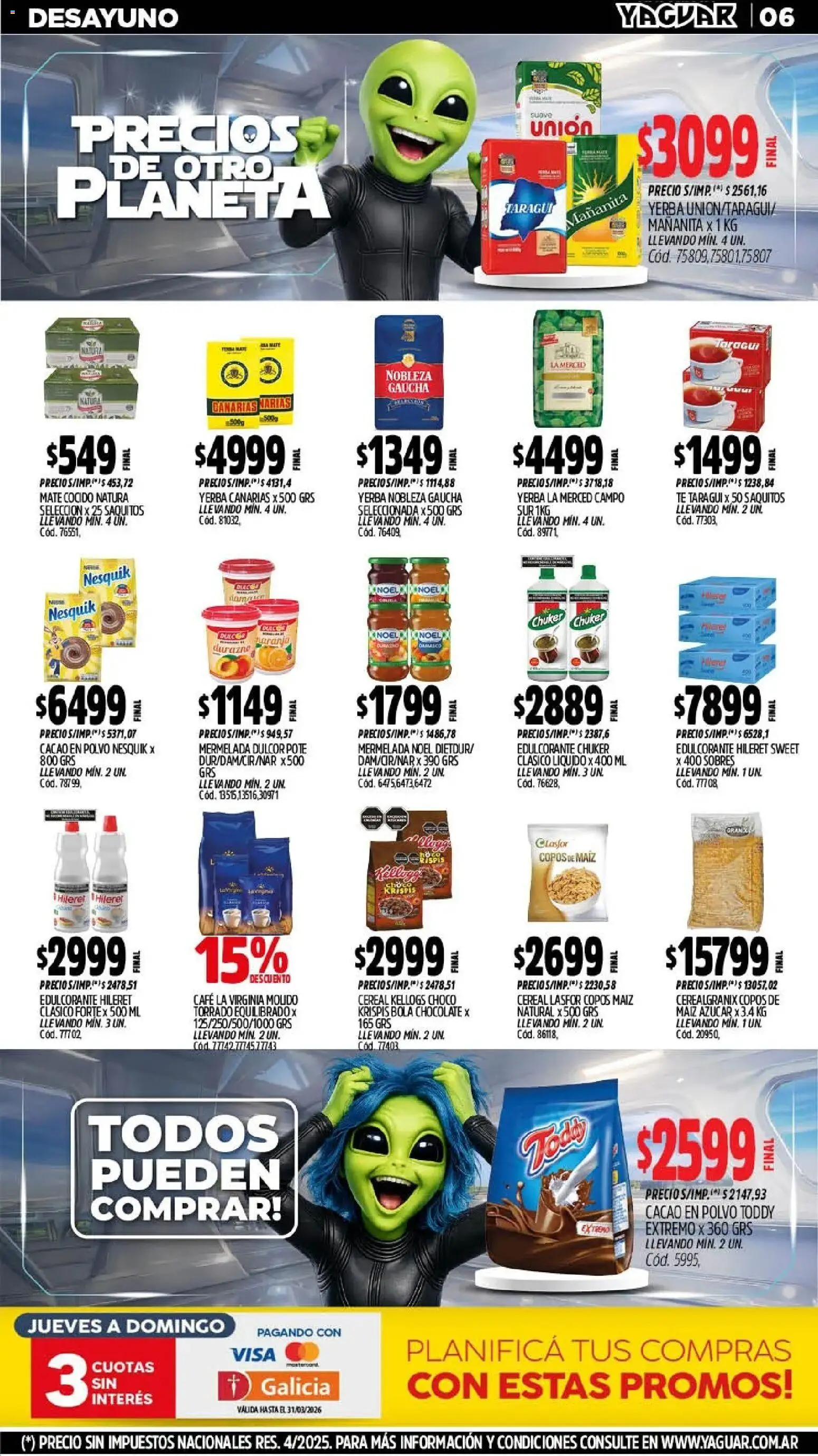 Yaguar - Oferta Semanal Neuquen │ válido desde el 09.03.2026 | Página: 6 | Productos: Mate, Café, Mermelada, Cacao