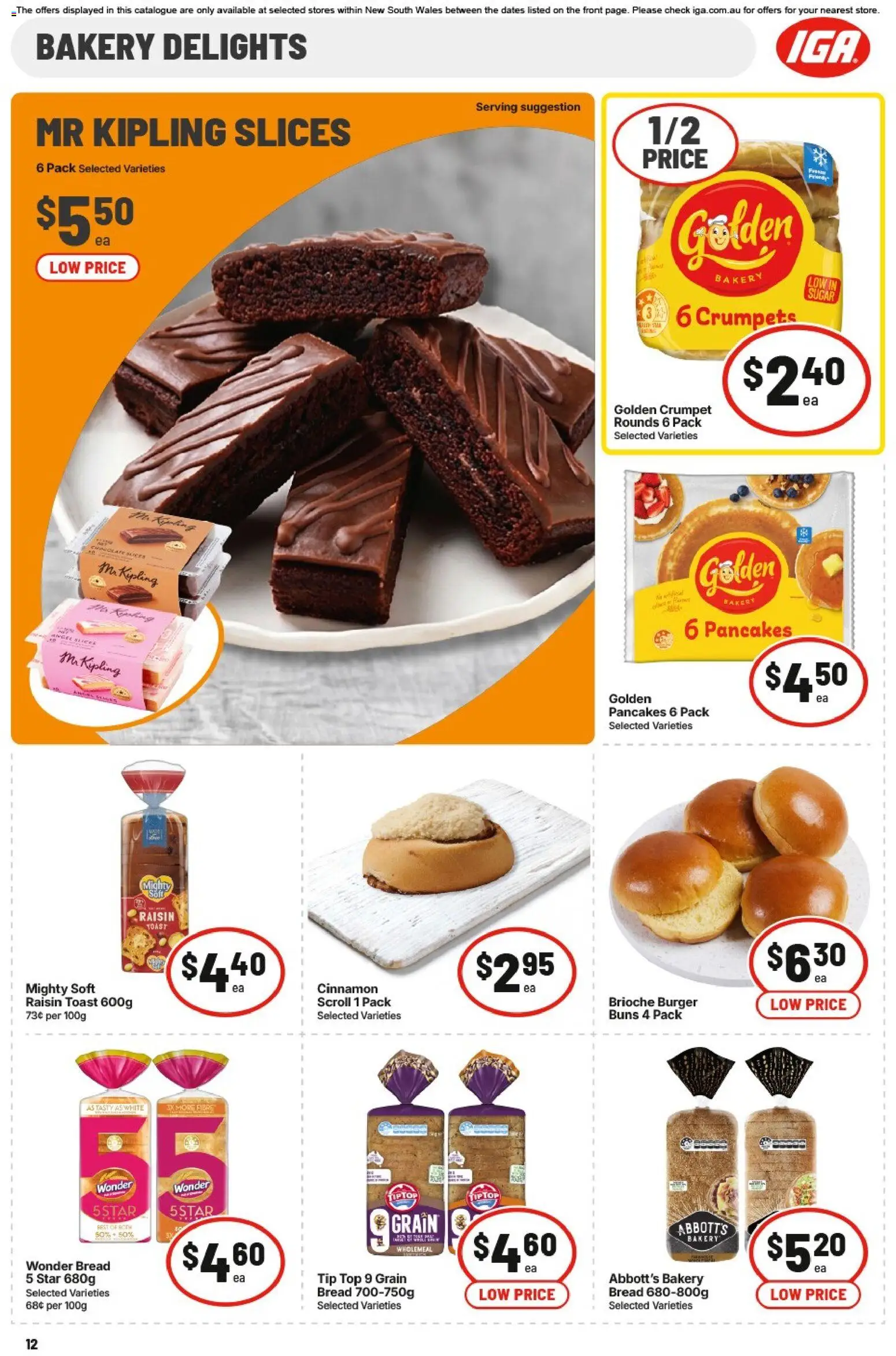 IGA catalogue - valid from 08.04.2026 | Page: 15 | Products: Crumpets, Bread, Sugar, Bakery