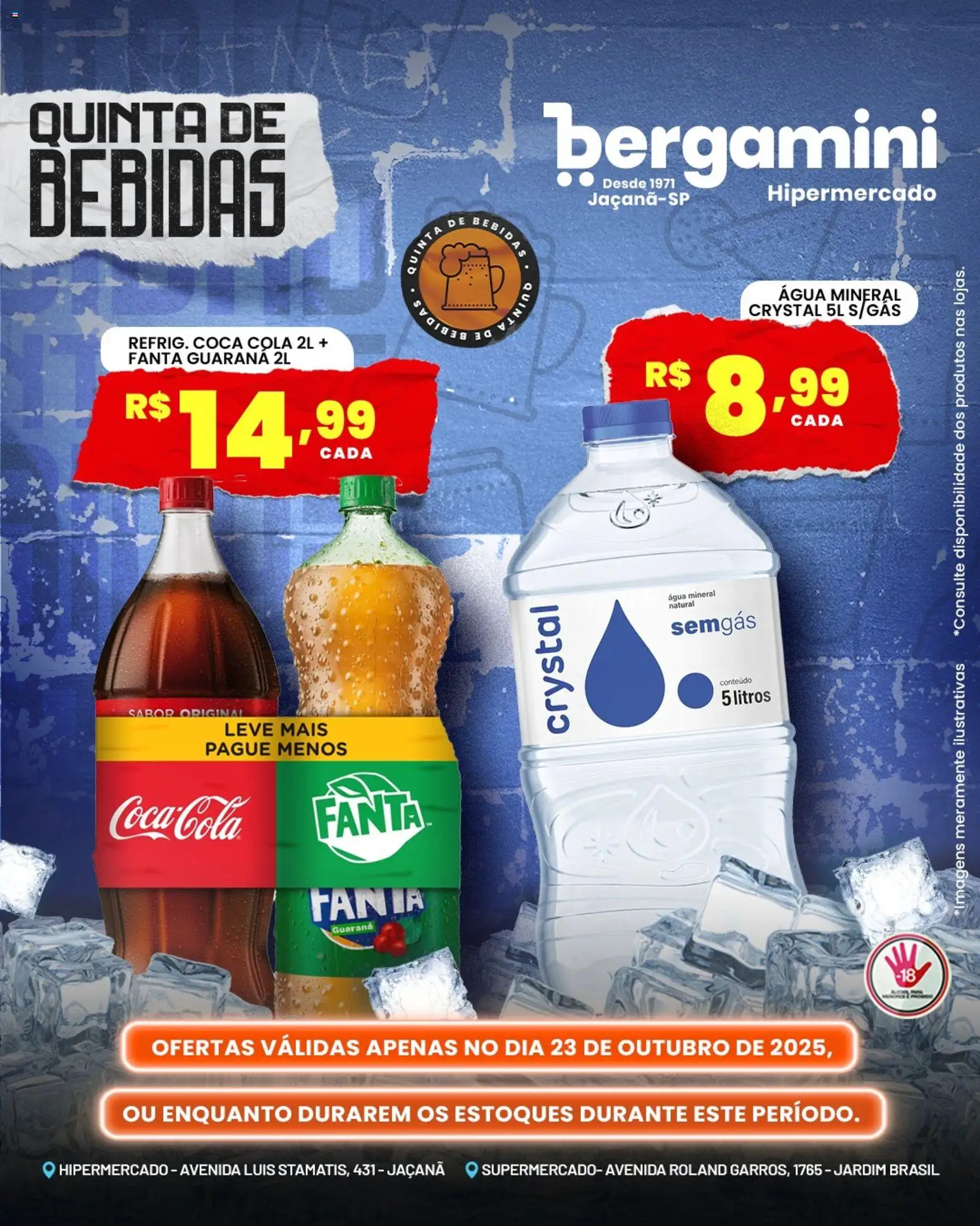 Supermercado Bergamini Folheto - válido de 23.10.2025 | Página: 7 | Produtos: Guaraná, Fanta, Cola, Água mineral