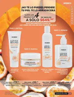 Vista previa de Andrea catálogo Beauty, nuevo folleto de la tienda, válido en México a partir del 31.10.2025 | Página: 53 | Productos: Exfoliante corporal, Mango, Aceite, Té