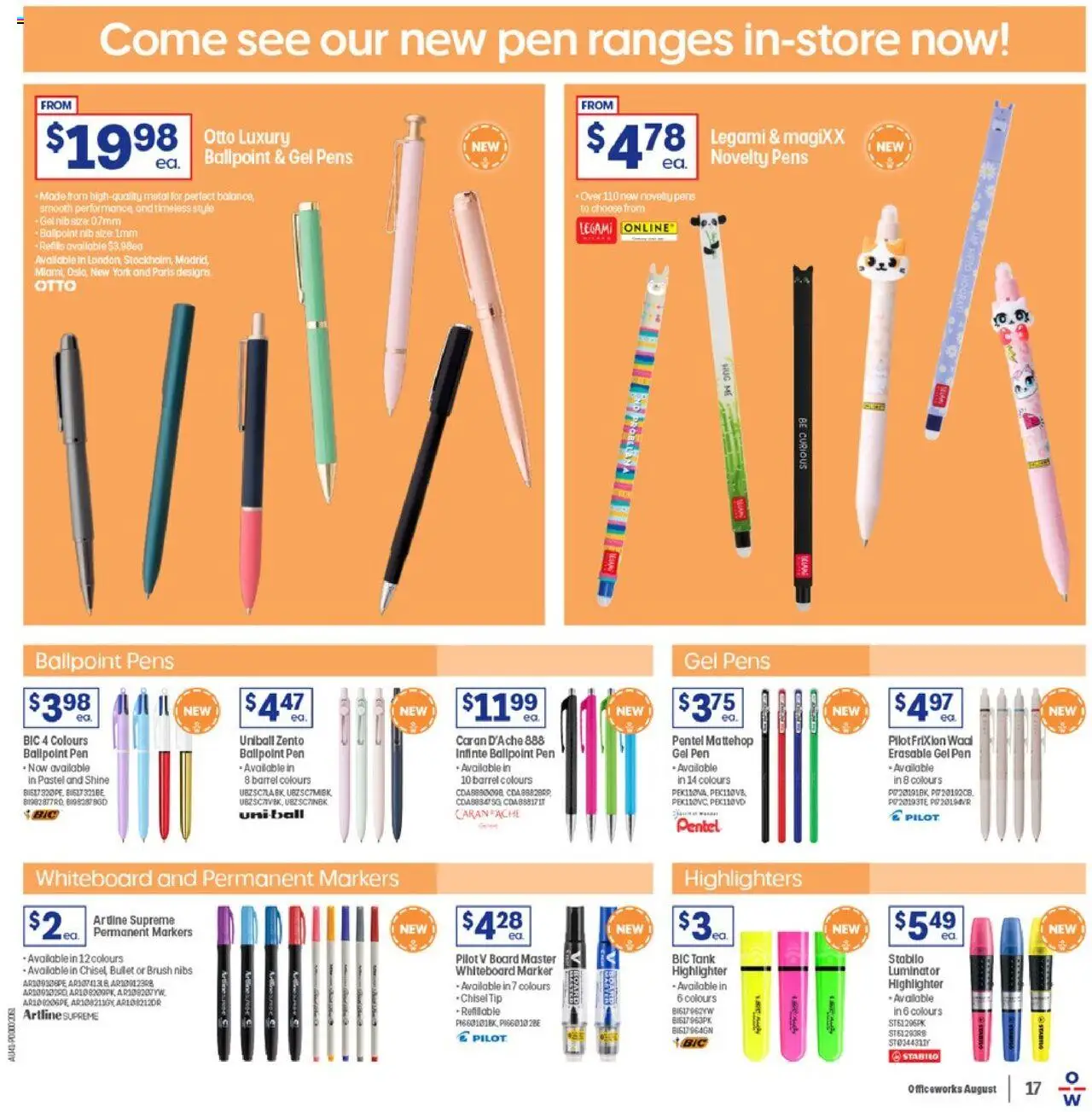 Officeworks catalogue - valid from 07.08.2025 | Page: 17 | Products: Highlighter, Brush, Novelty