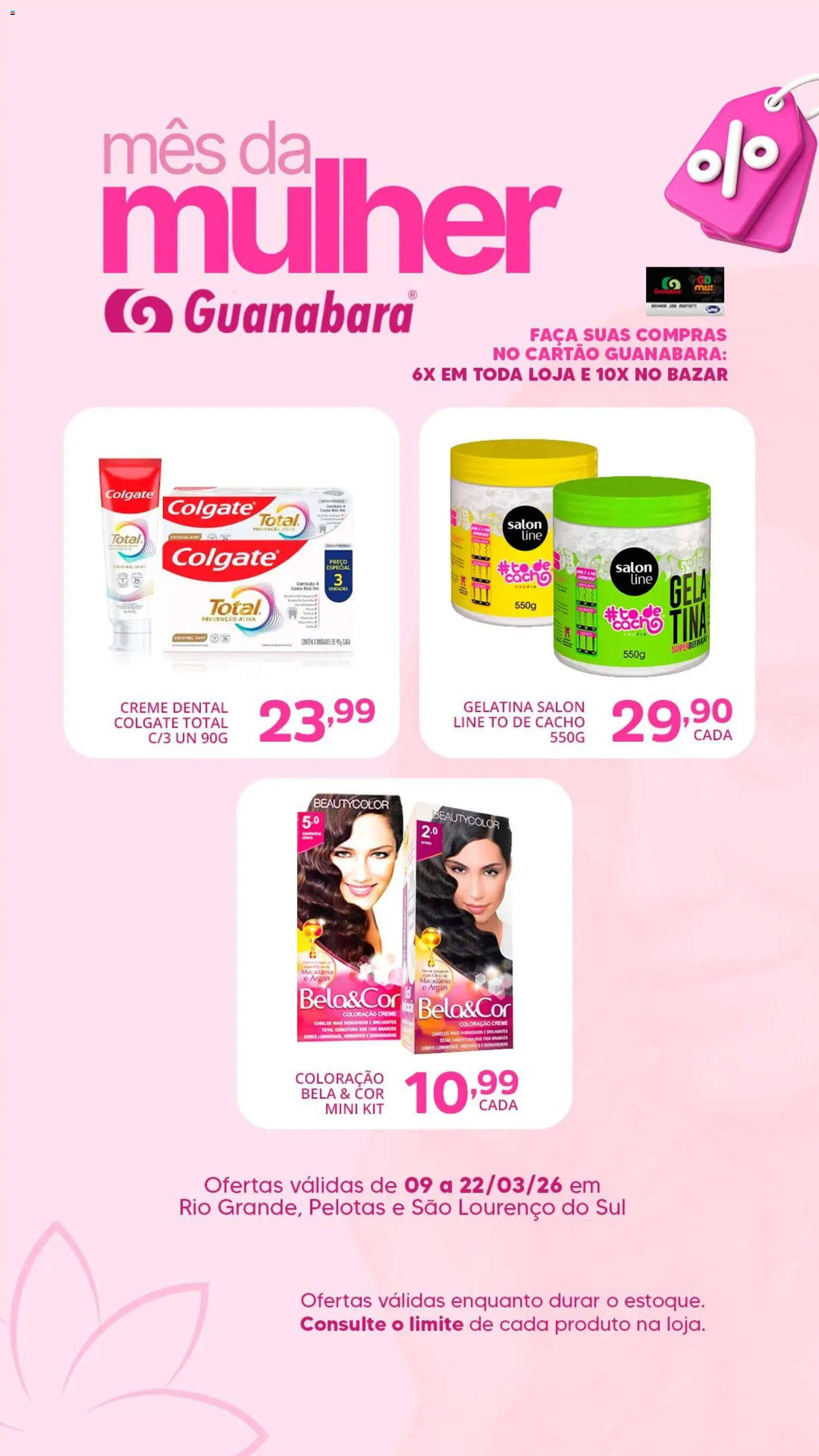Supermercado Guanabara Folheto - válido de 09.03.2026 | Página: 1 | Produtos: Macadâmia, Creme, Creme dental, Gelatina