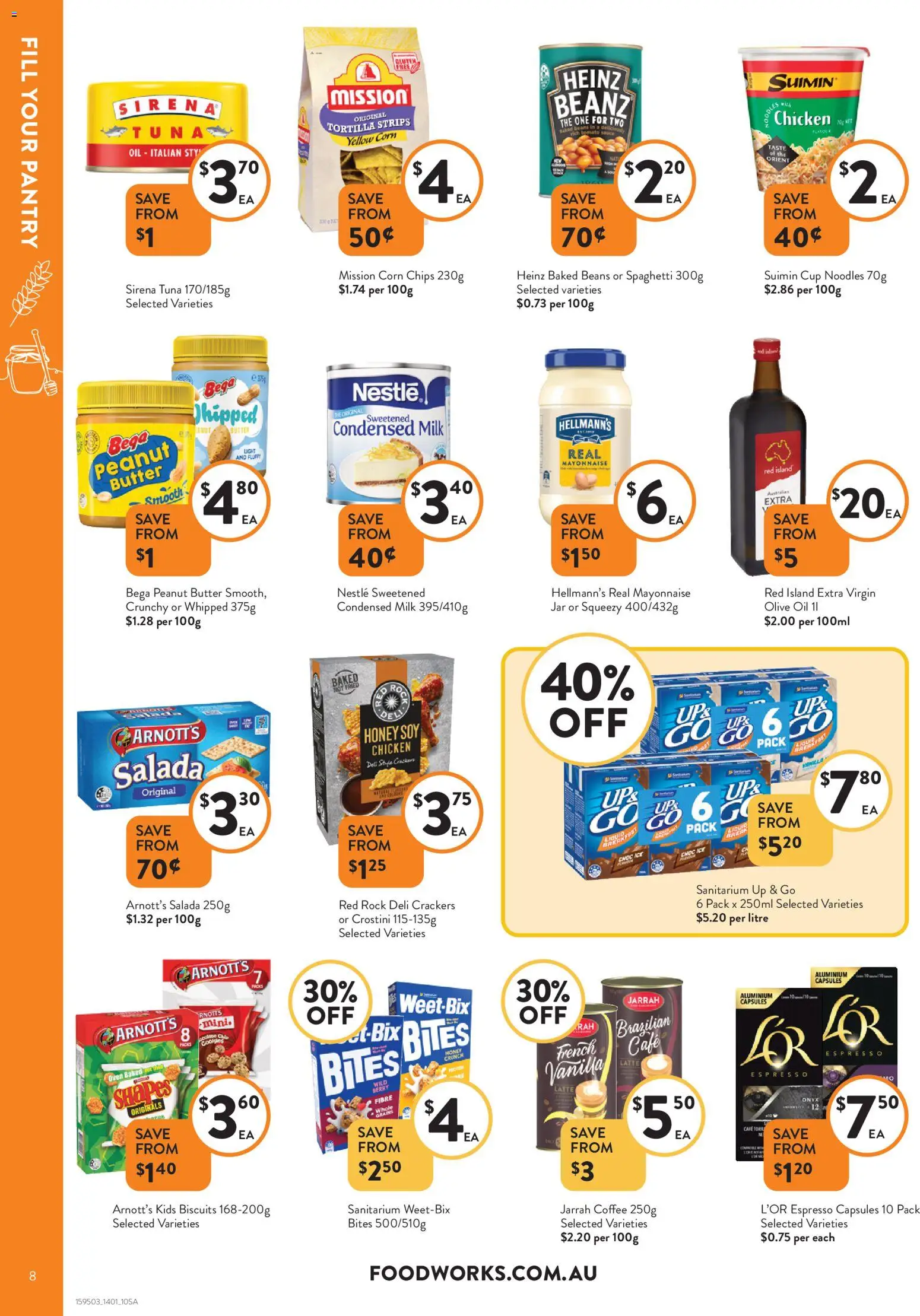 Foodworks catalogue - valid from 14.01.2026 | Page: 8 | Products: Crackers, Oil, Chicken, Oven