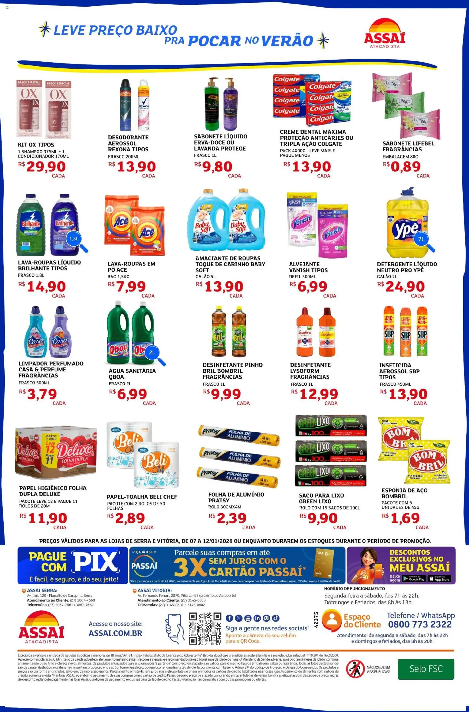 Assaí Atacadista Folheto - válido de 07.01.2026 | Página: 4 | Produtos: Pneus, Roupas, Sabonete, Creme dental