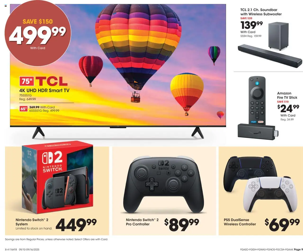 Fred Meyer Home & Apparel - valid from 10.09.2025 | Page: 9 | Products: Subwoofer, Switch, Tv, Nintendo
