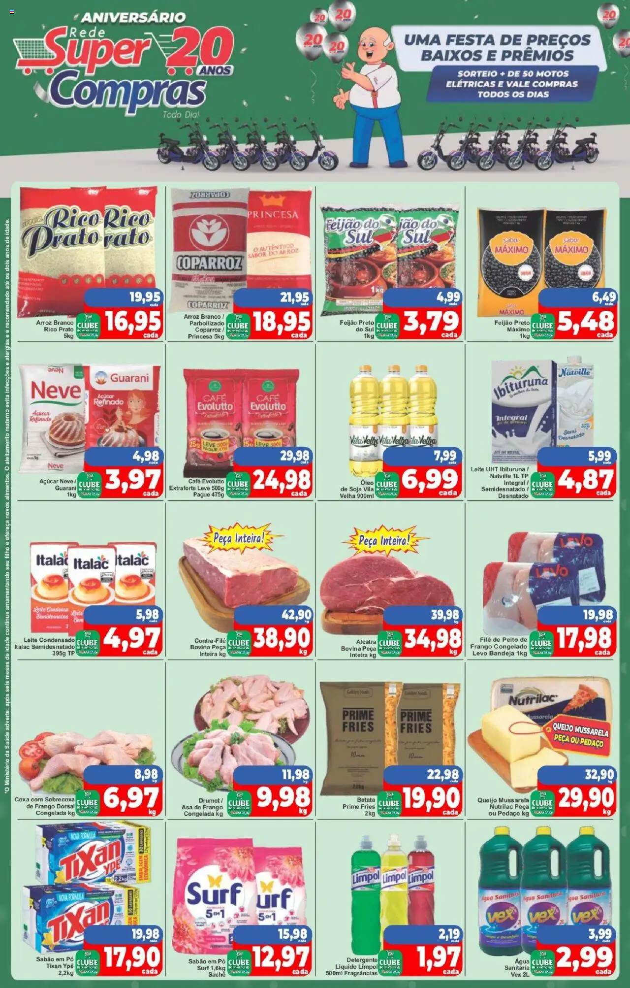 Rede Super Compras Folheto - válido de 11.08.2025 | Página: 1 | Produtos: Detergente, Leite, Queijo, Soja