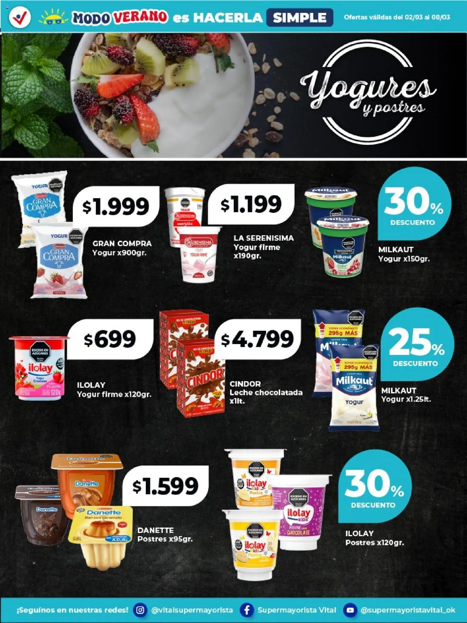 Vital - Especial de frescos │ válido desde el 02.03.2026 | Página: 3 | Productos: Leche, Yogur, Chocolate, Chocolatada