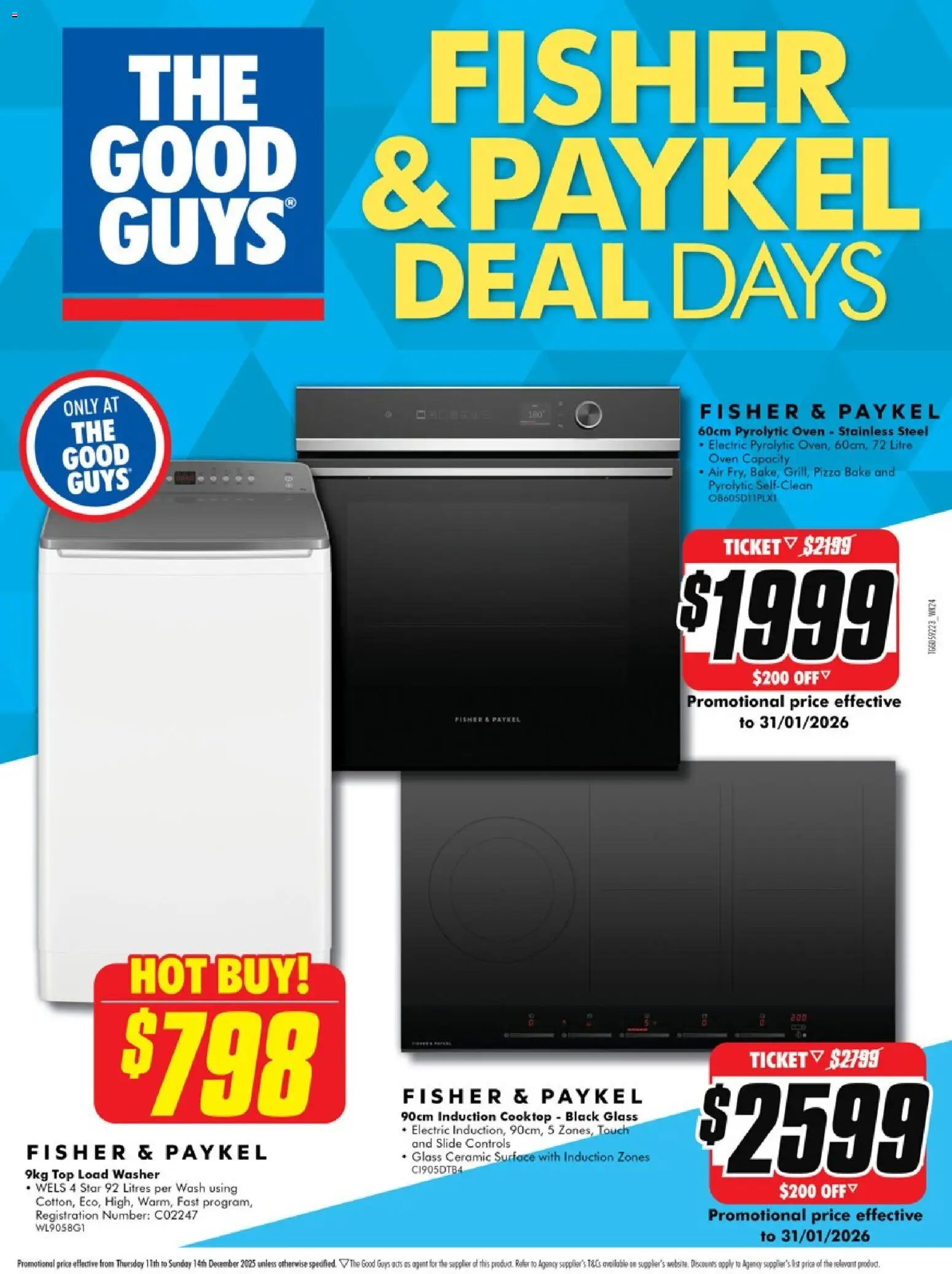 The Good Guys catalogue - valid from 10.12.2025 | Page: 4 | Products: Pizza, Oven, Cooktop, Washer