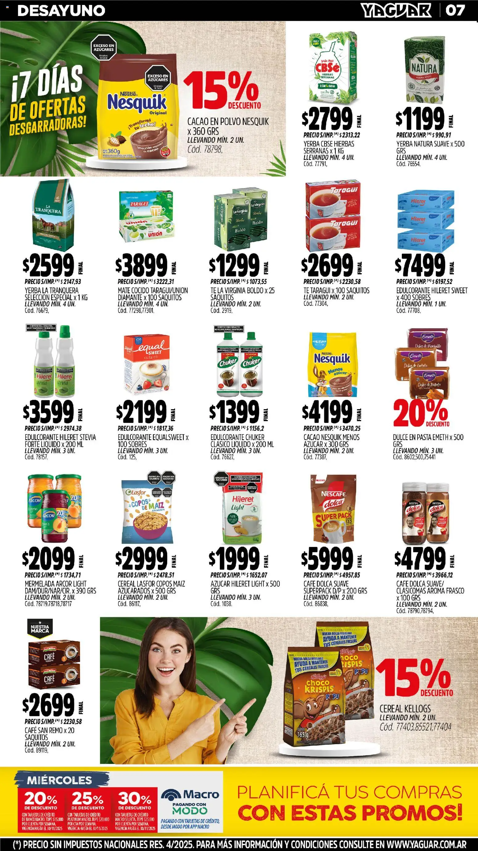 Yaguar - Campana │ válido desde el 10.11.2025 | Página: 6 | Productos: Copos, Bolsa, Mermelada, Mate cocido