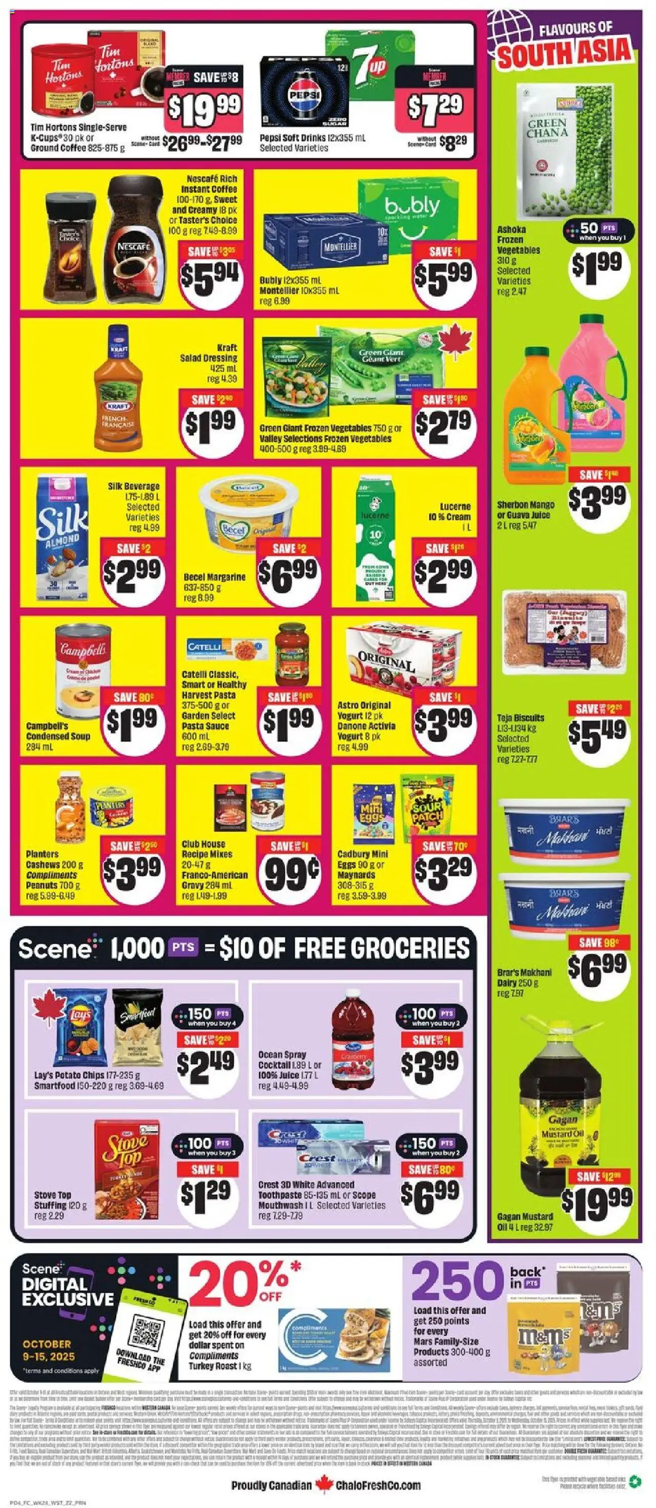 FreshCo flyer valid from 09.10.2025 | Page: 2 | Products: Cream, Salad, Turkey, Yogurt
