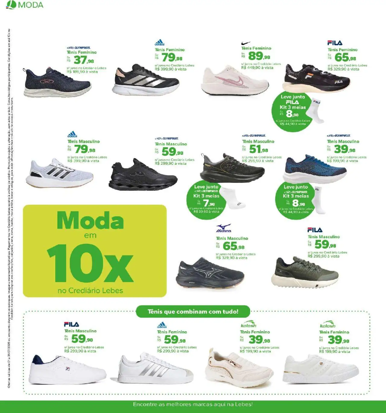 Lebes Folheto - válido de 01.07.2025 | Página: 4 | Produtos: Meias, Tênis