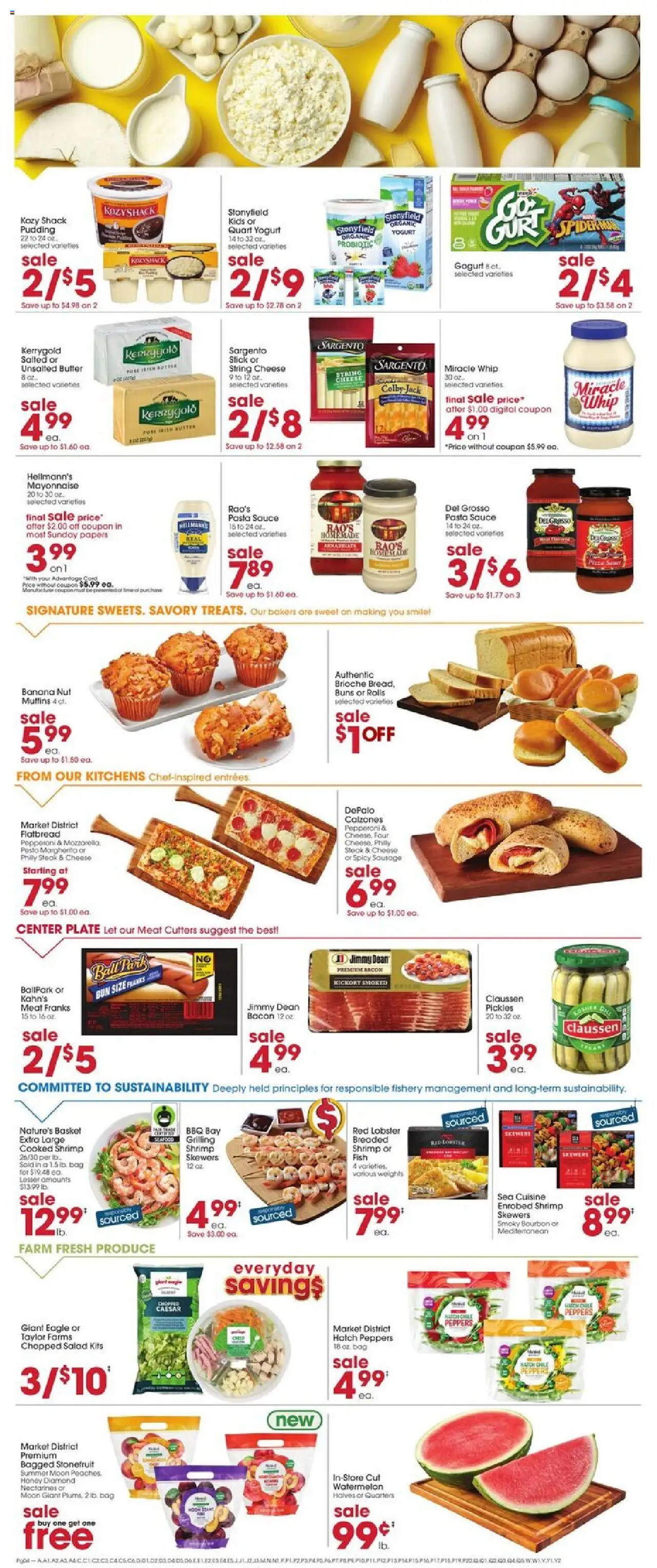 Giant Eagle Weekly Ad - valid from 21.08.2025 | Page: 4 | Products: Yogurt, Bread, Fish, Mayonnaise