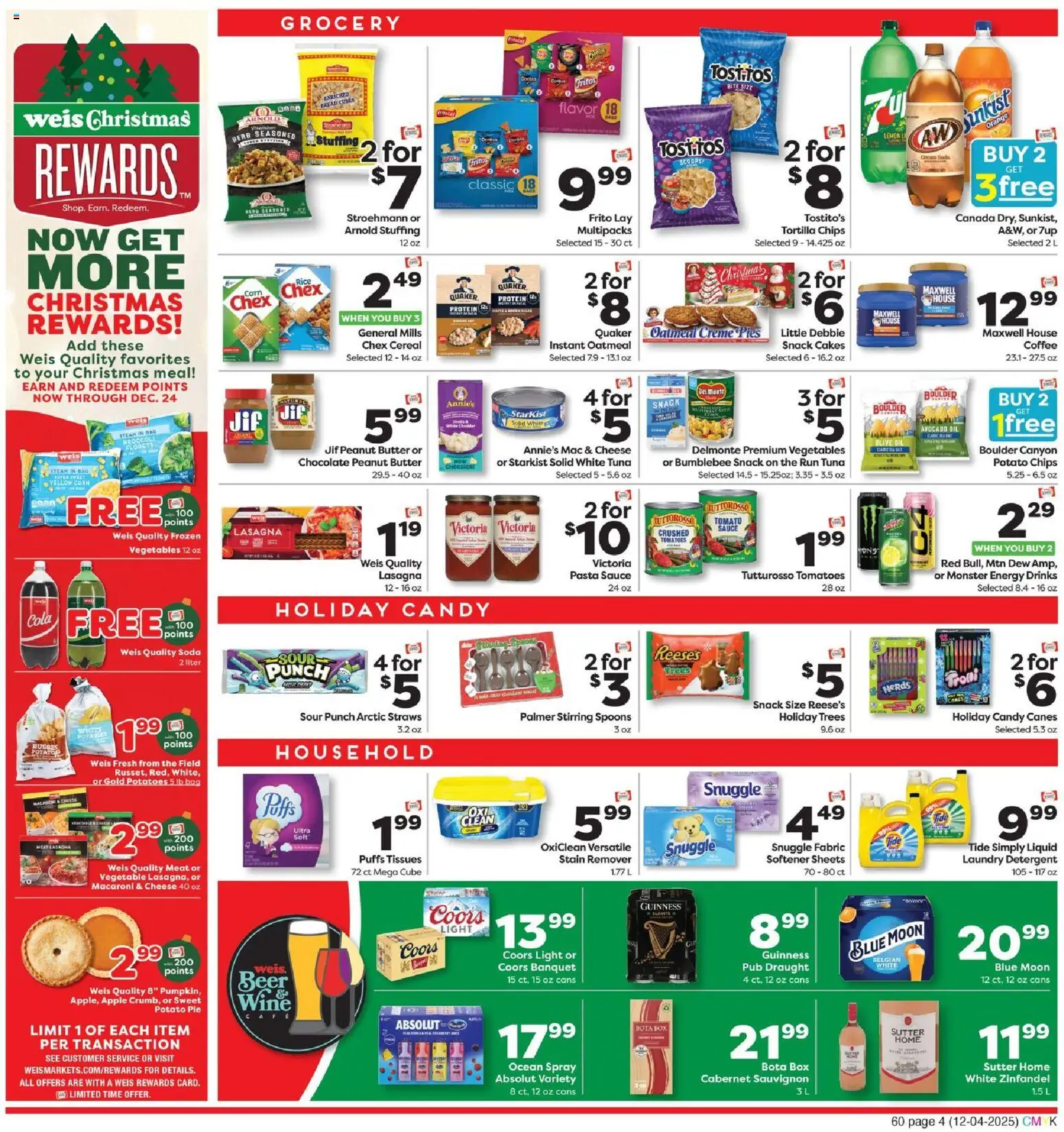 Weis Weekly Circular - PA - valid from 04.12.2025 | Page: 4 | Products: Cheese, Chocolate, Stain remover, Detergent