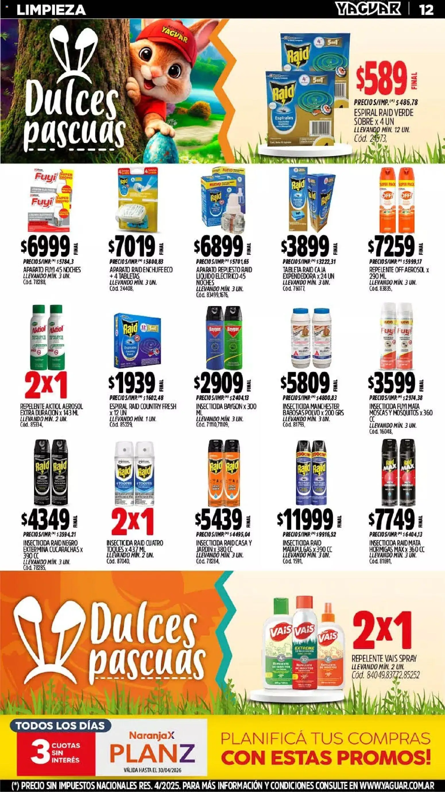Yaguar - Oferta Semanal Chaco │ válido desde el 30.03.2026 | Página: 12 | Productos: Tableta, Repelente, Insecticida, Caja