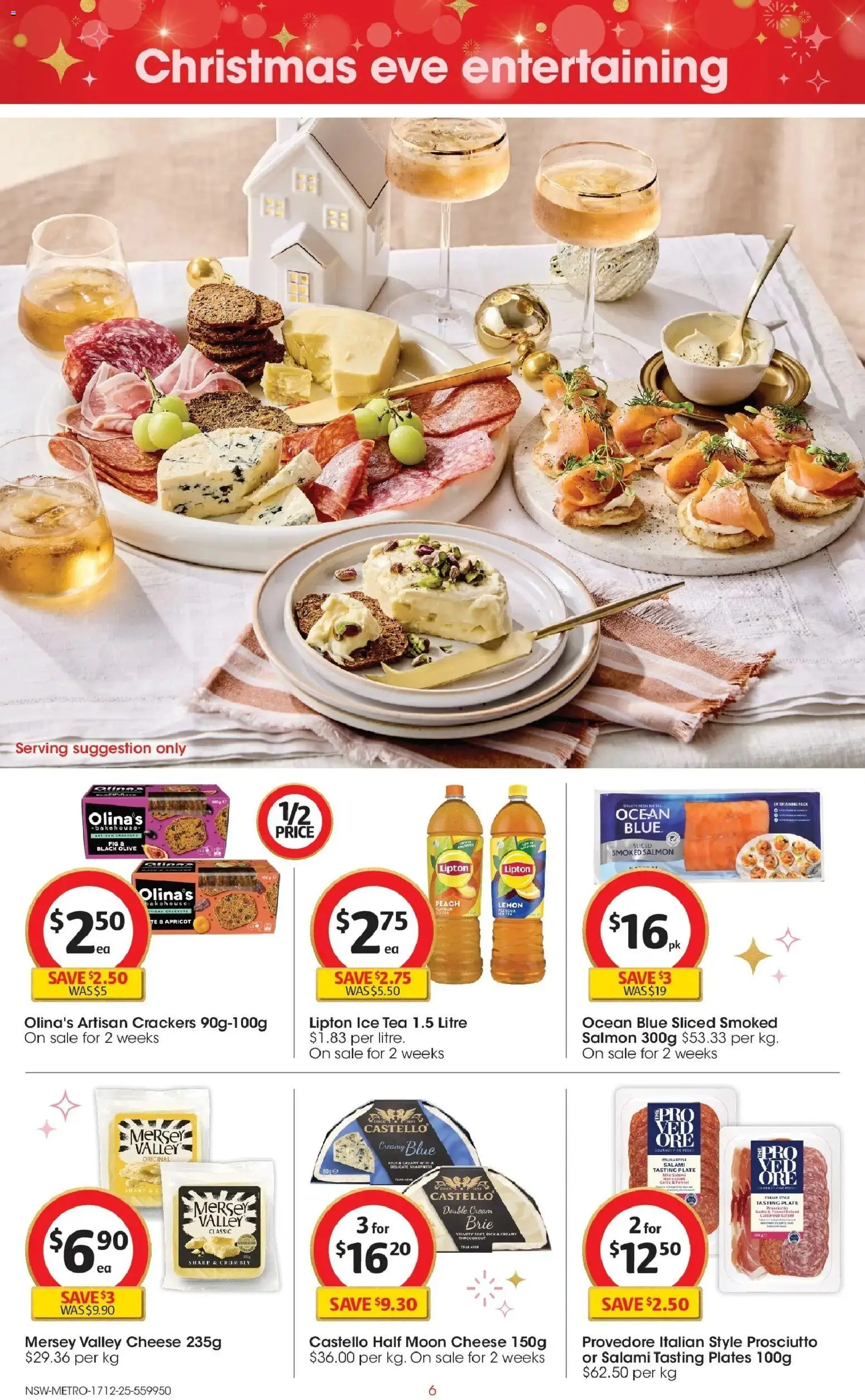 Coles catalogue - valid from 17.12.2025 | Page: 6 | Products: Crackers, Tea, Salmon, Garlic